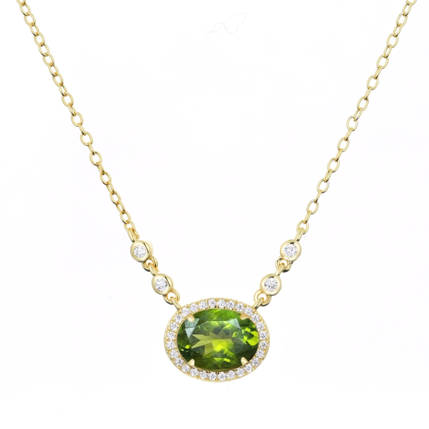 Aura Tourmaline Drop Necklace - Green