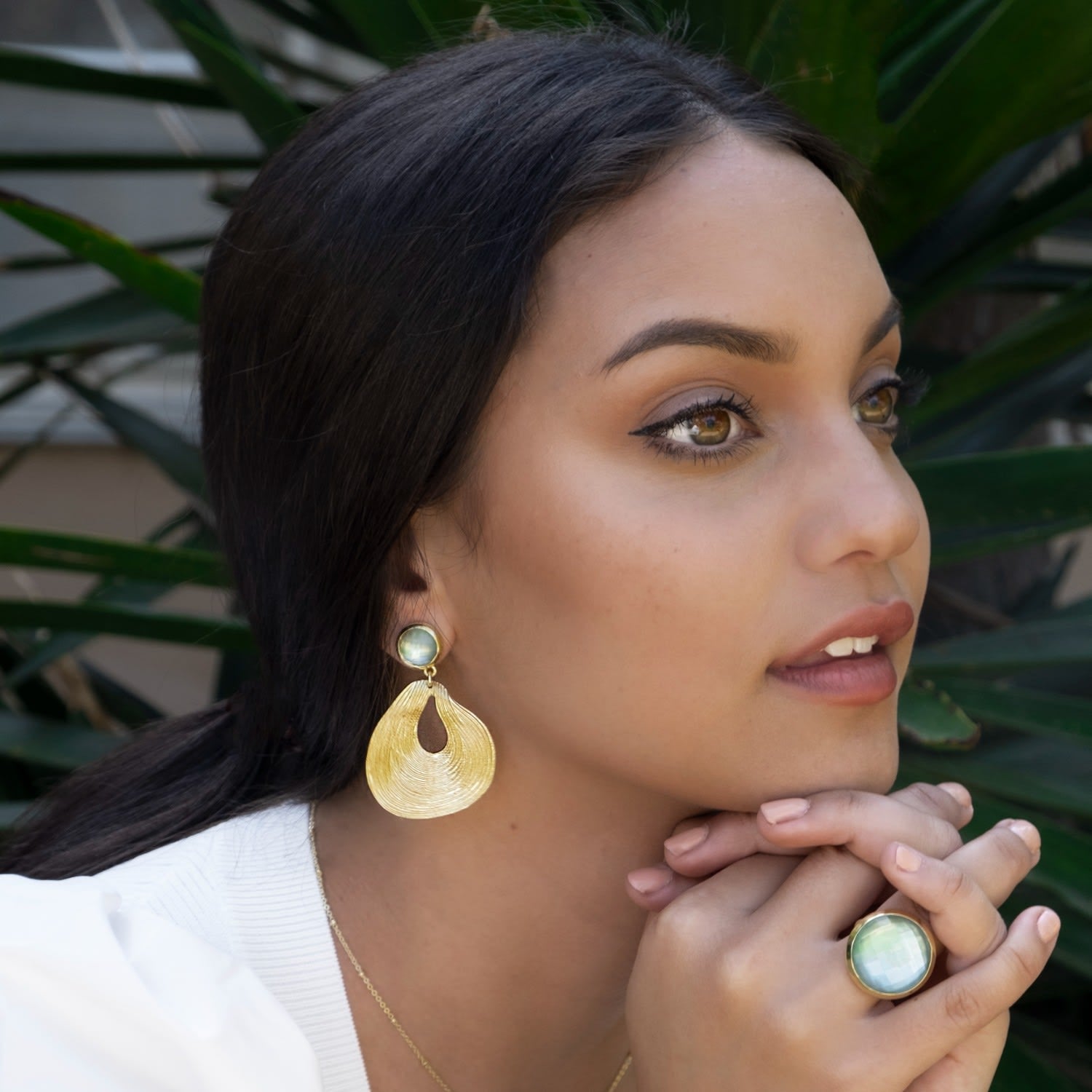 Coleen Statement Earrings Pearl