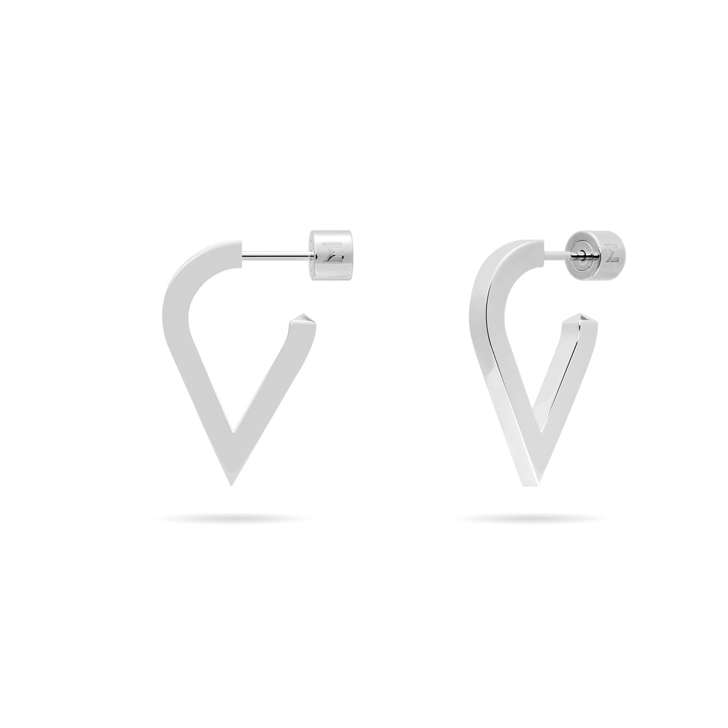 Stylized Waterdrop Drop Earrings - Silver