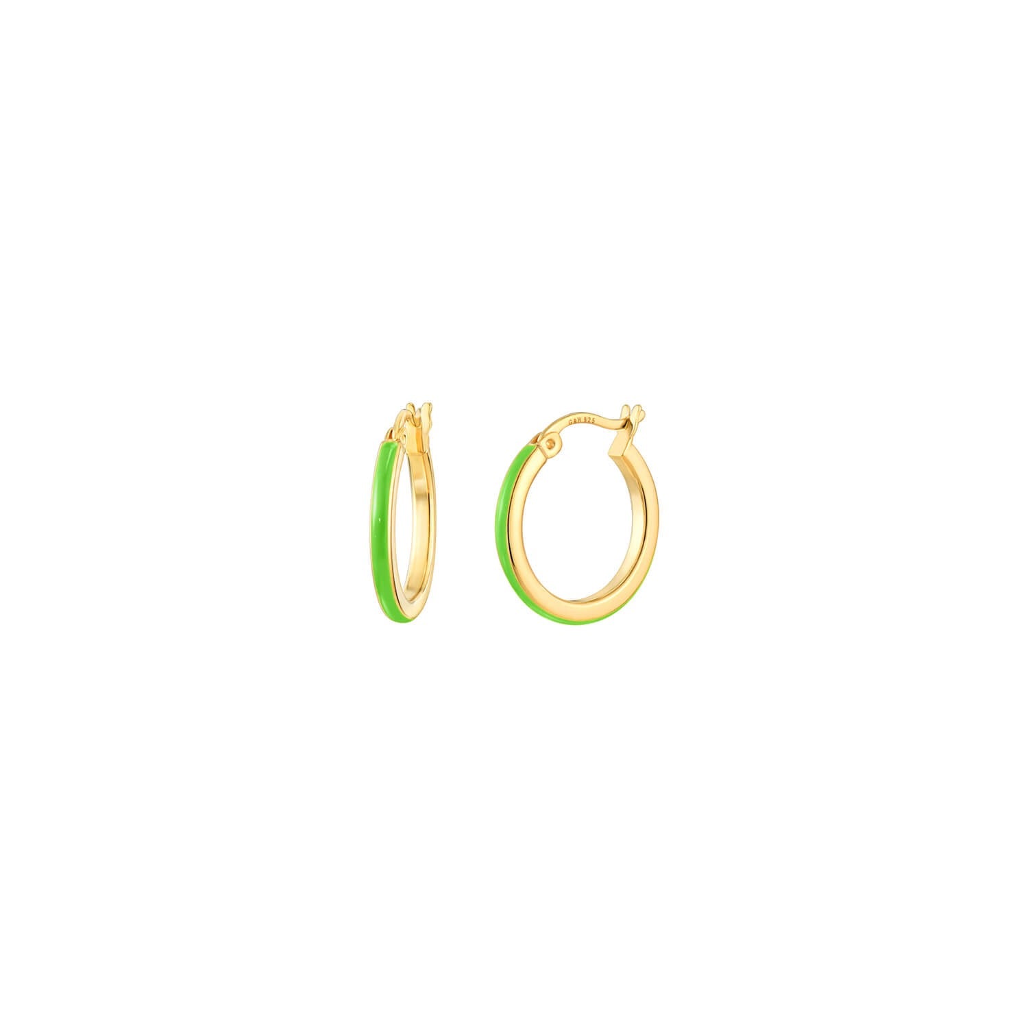 Petite Enamel Huggie Hoops In Neon