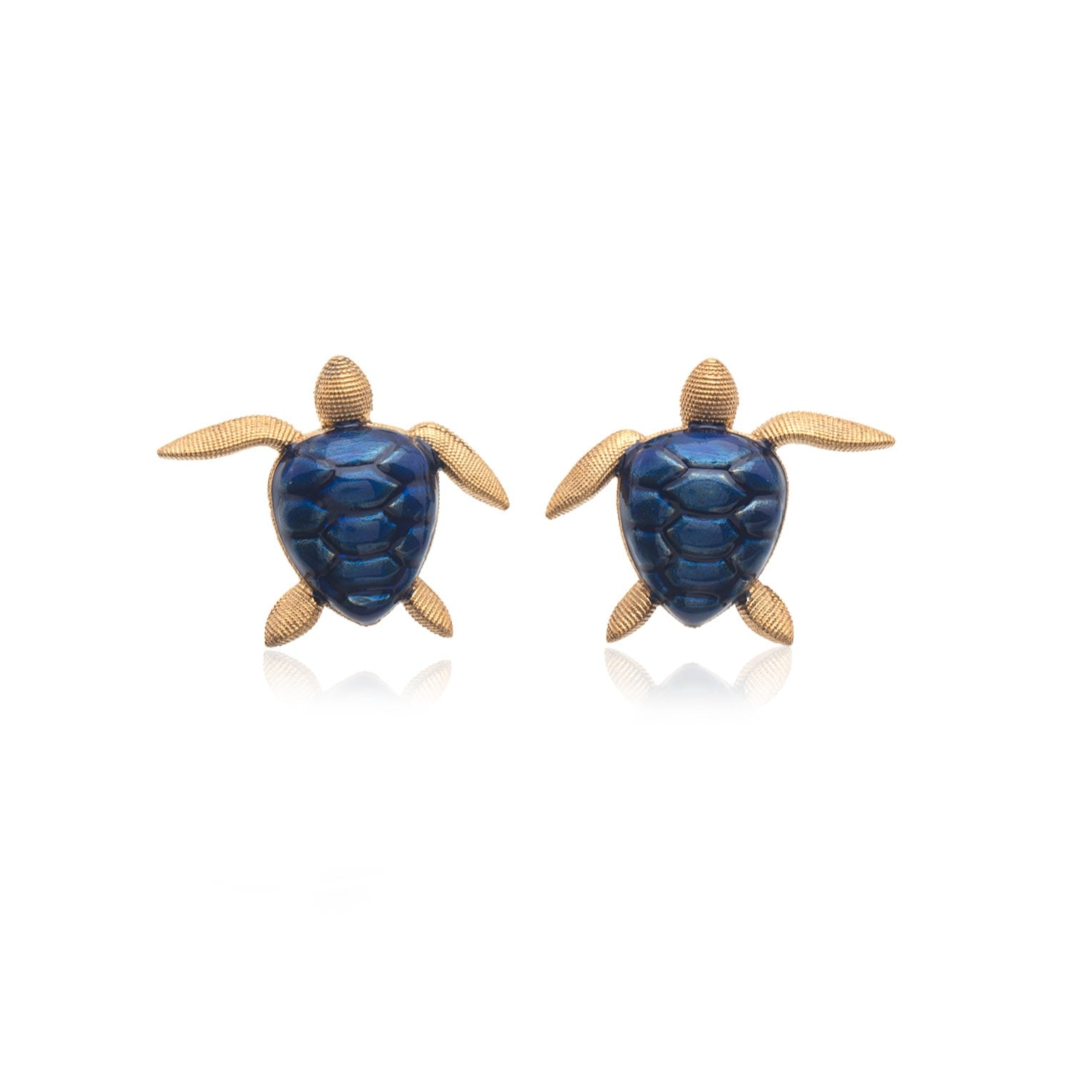 Navy Blue Sea Turtle Earrings