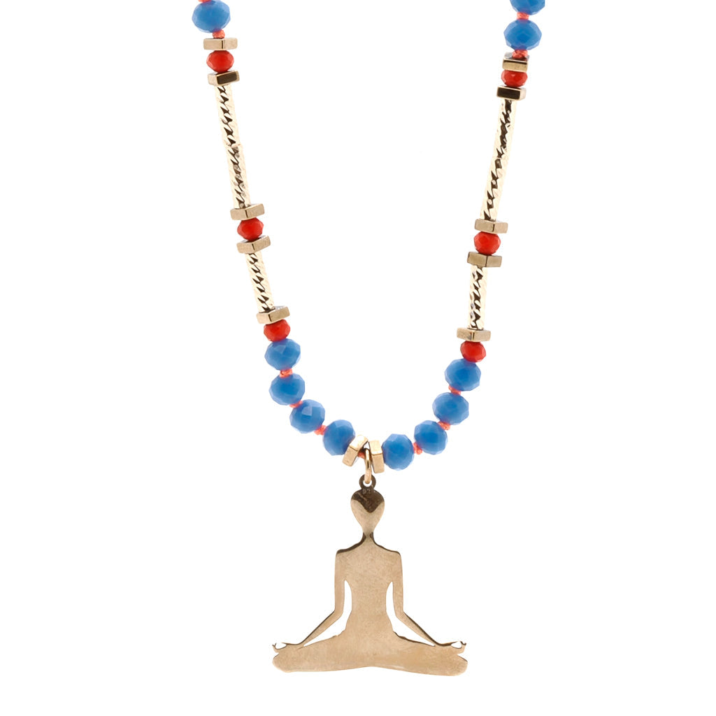 Yoga Meditation Necklace -Blue