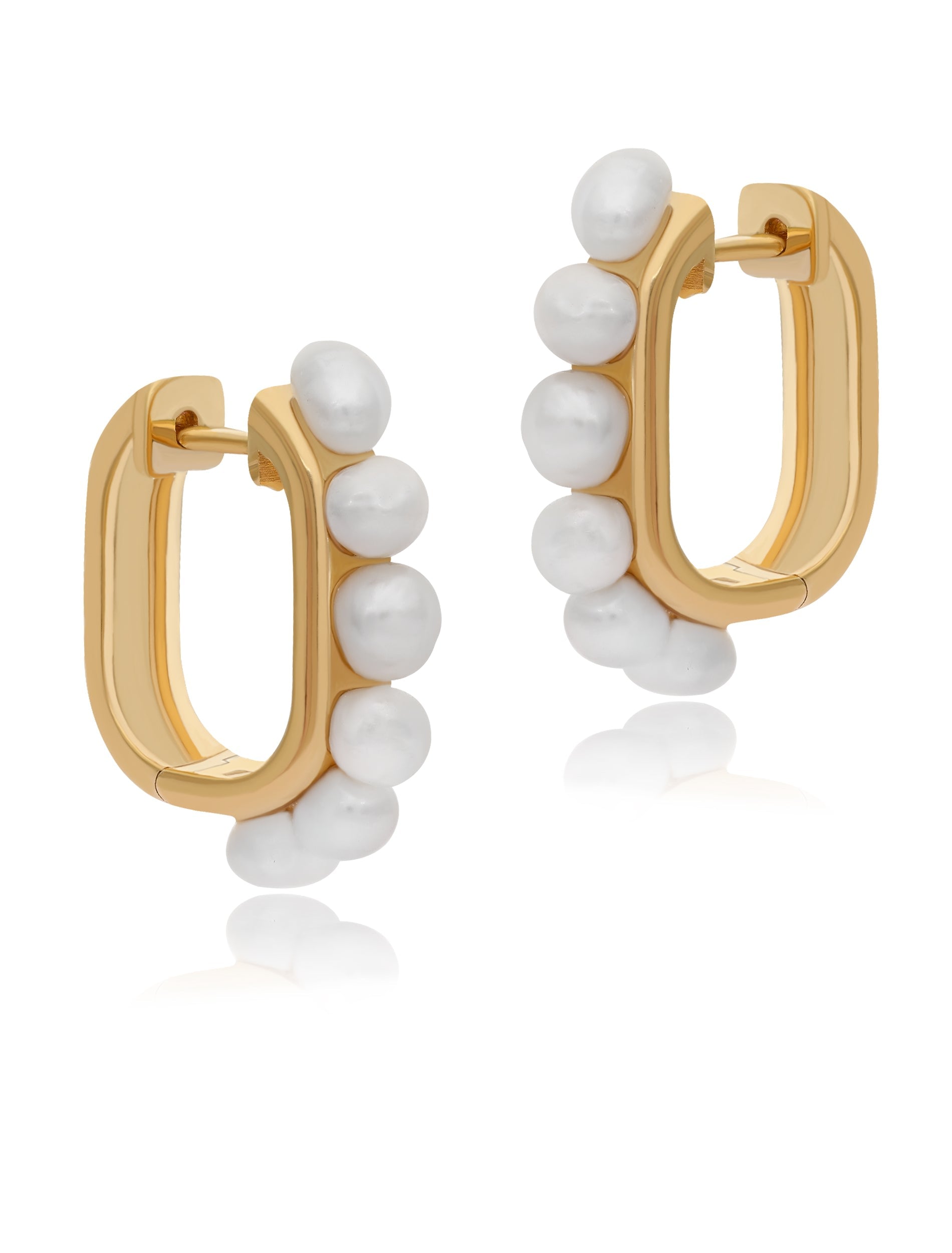 Young & Pearly Silver Hoops