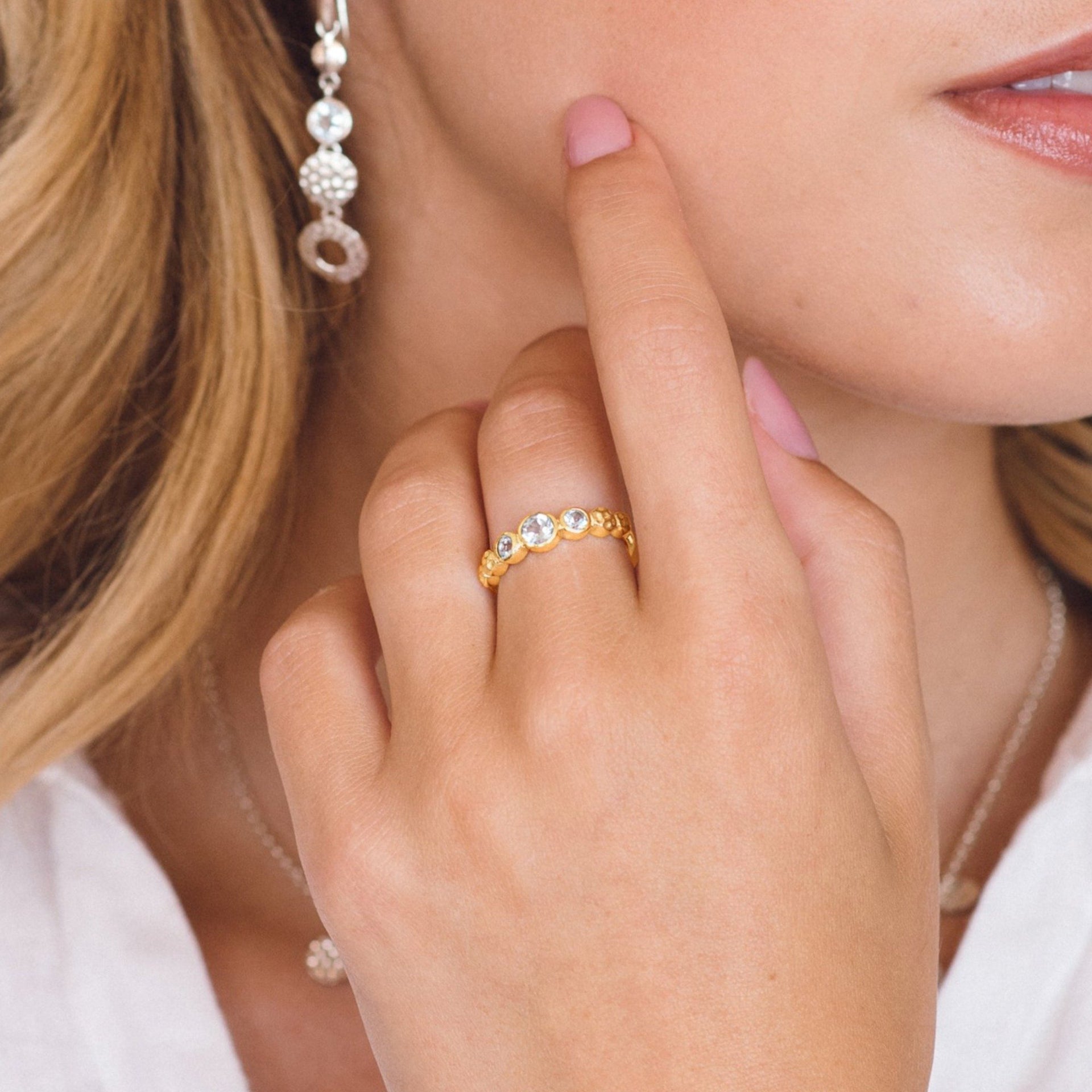 Lakshmi Gold Vermeil Ring - Blue Topaz