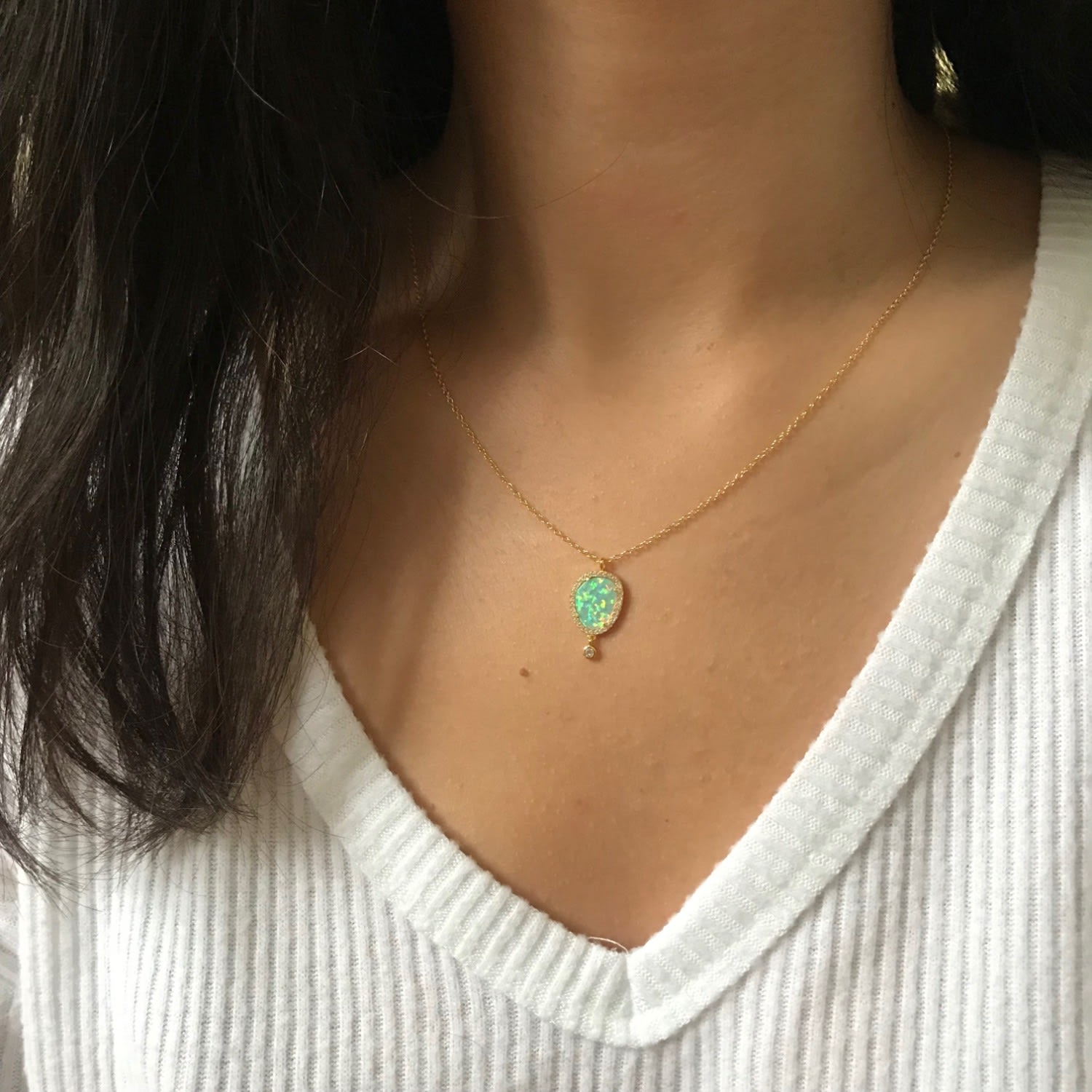 Johari Necklace - Green Opal