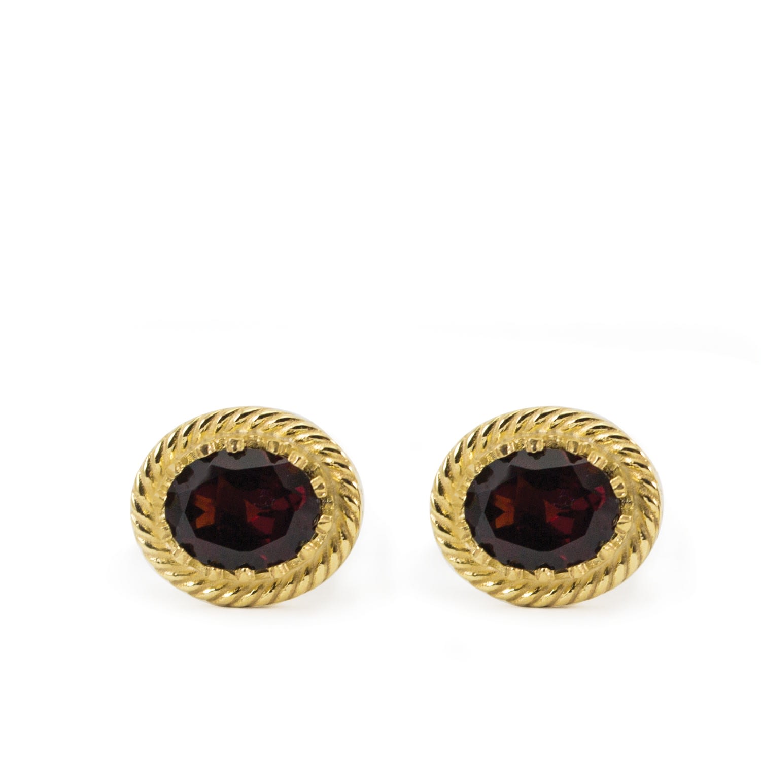 Luccichio Gold Vermeil Garnet Stud Earrings