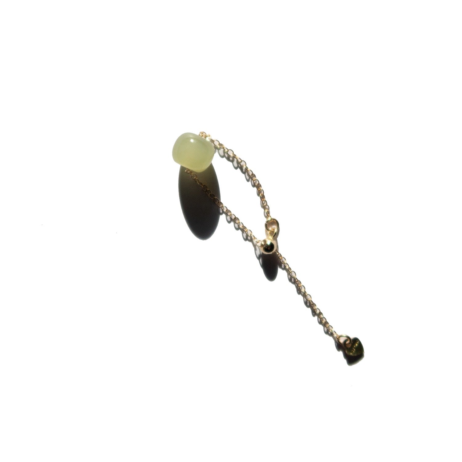Libra Skinny Gold Chain Jade Ring