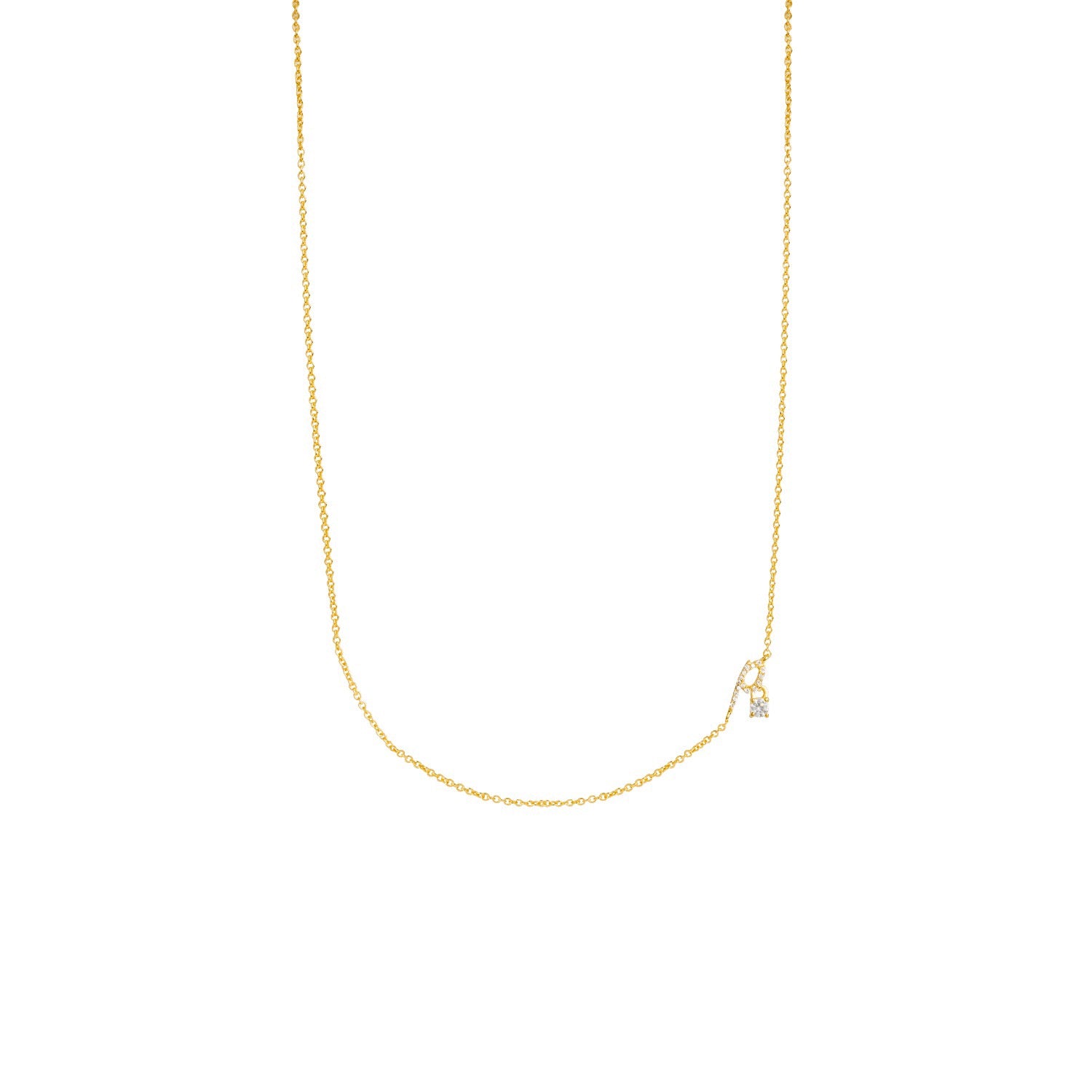 Zircon "P" Initial Necklace
