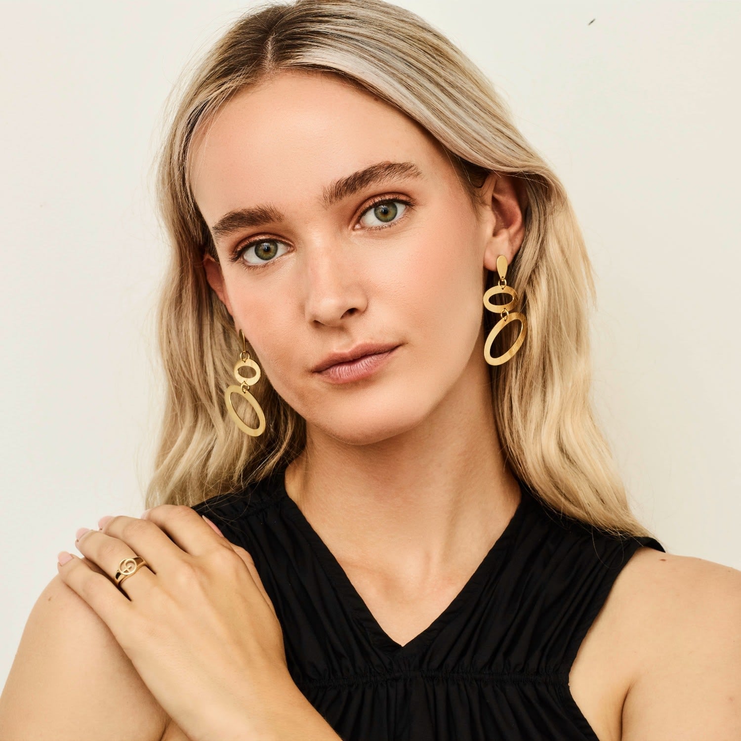 Ellipses Earrings - Gold