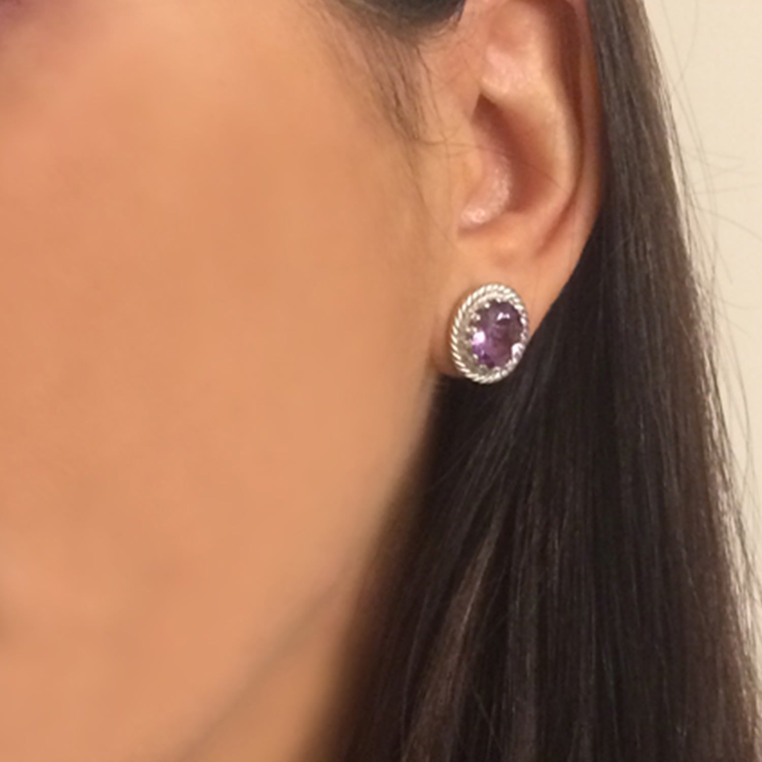 Luccichio Amethyst Stud Earrings
