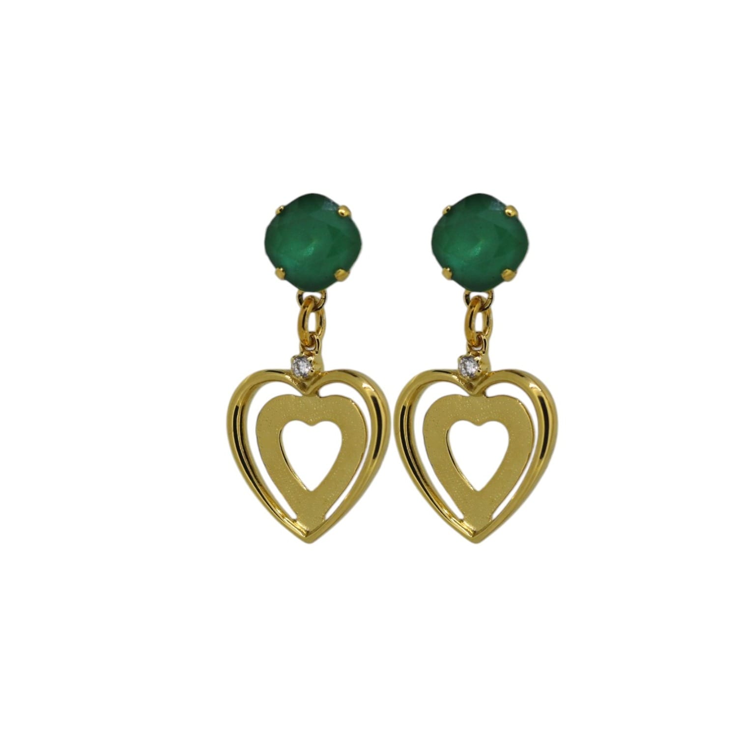 Yuletide Green Heart Earrings