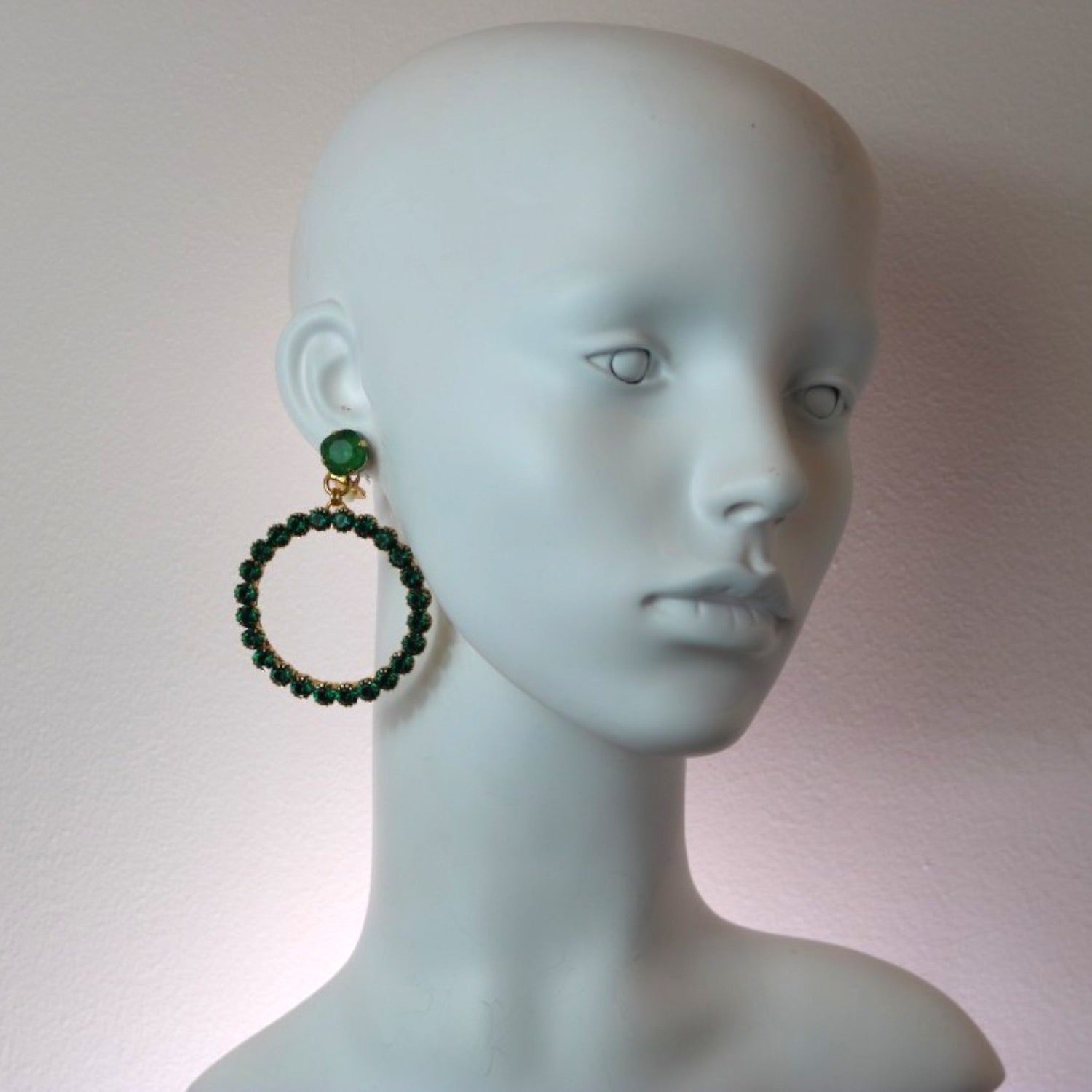 Yuletide Green Hoop Earrings - Clip