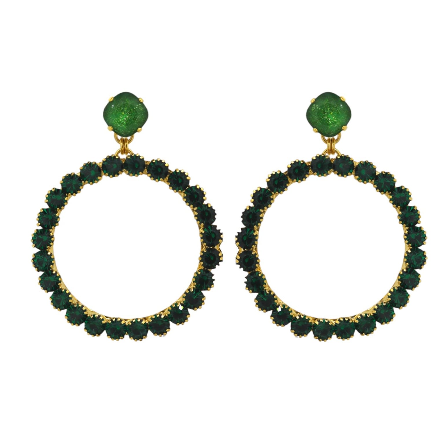 Yuletide Green Hoop Earrings - Clip