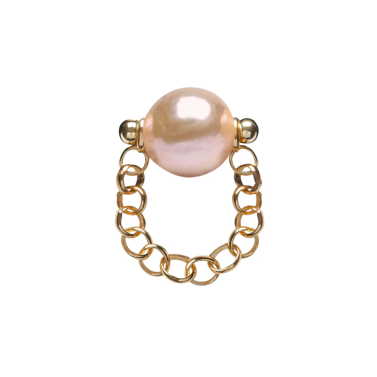 Auria Gold Pearl Chain Ring - Gold