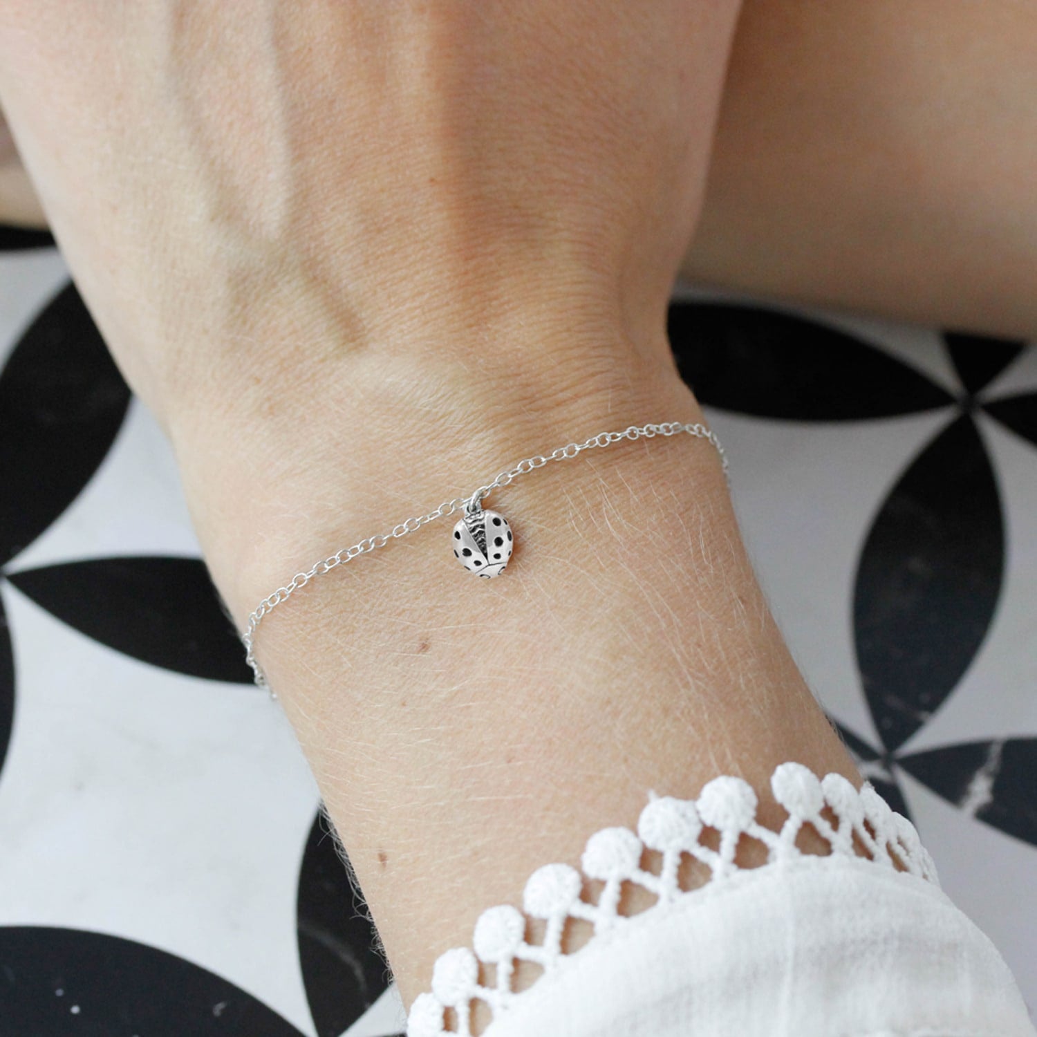 Ladybird Bracelet - Rose Gold - Wings Open