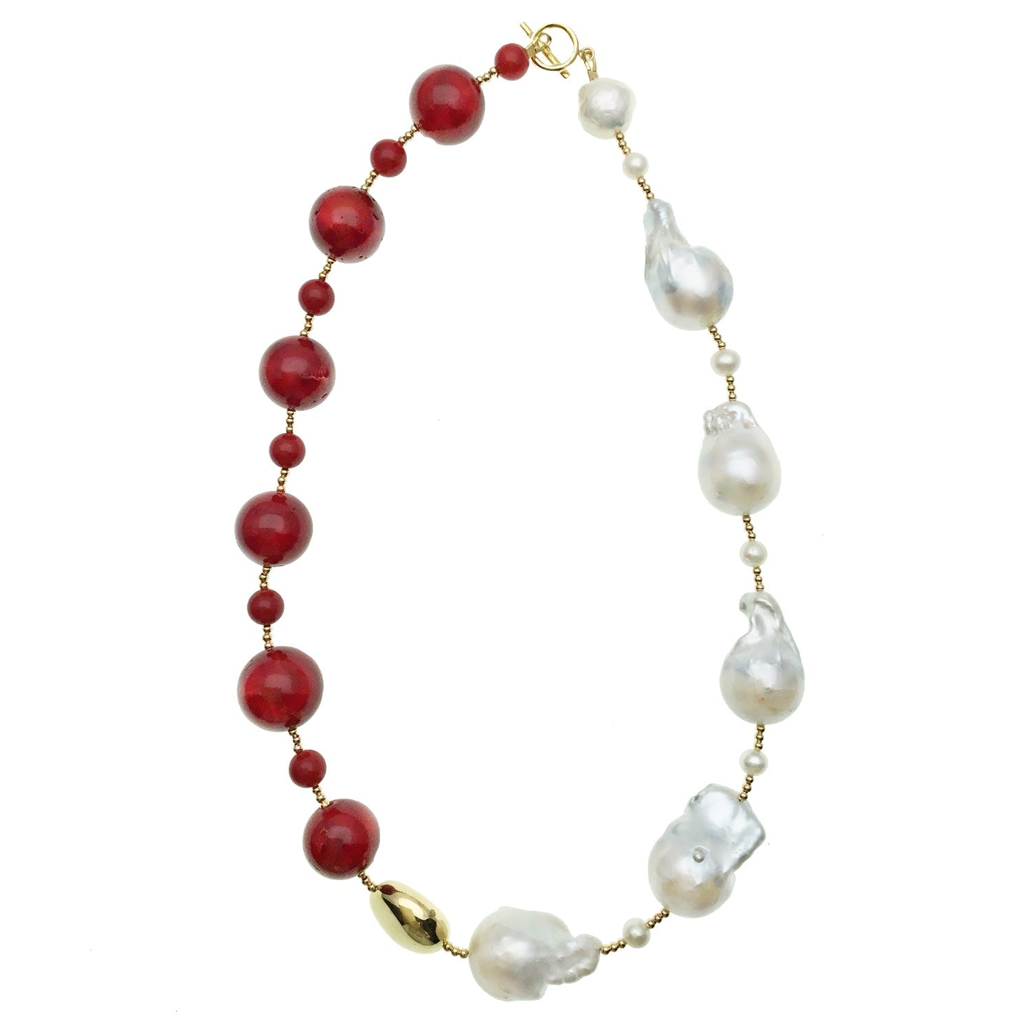Timeless Natural Corals With Baroque Pearls Short Necklace