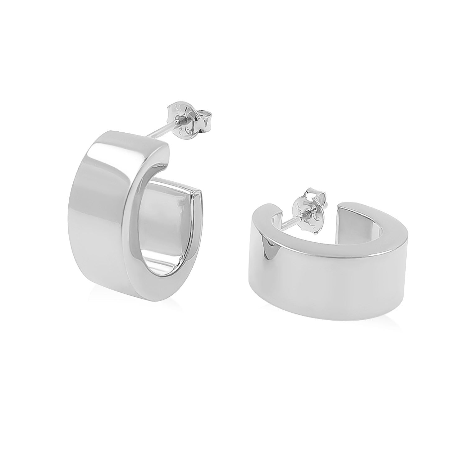 Silver Chunky Oval Hoop Earrings