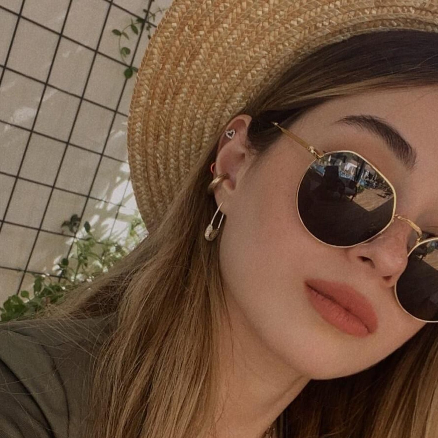 Pave Safety Pin Earrings Jewelled Sterling Silver - Rose Gold