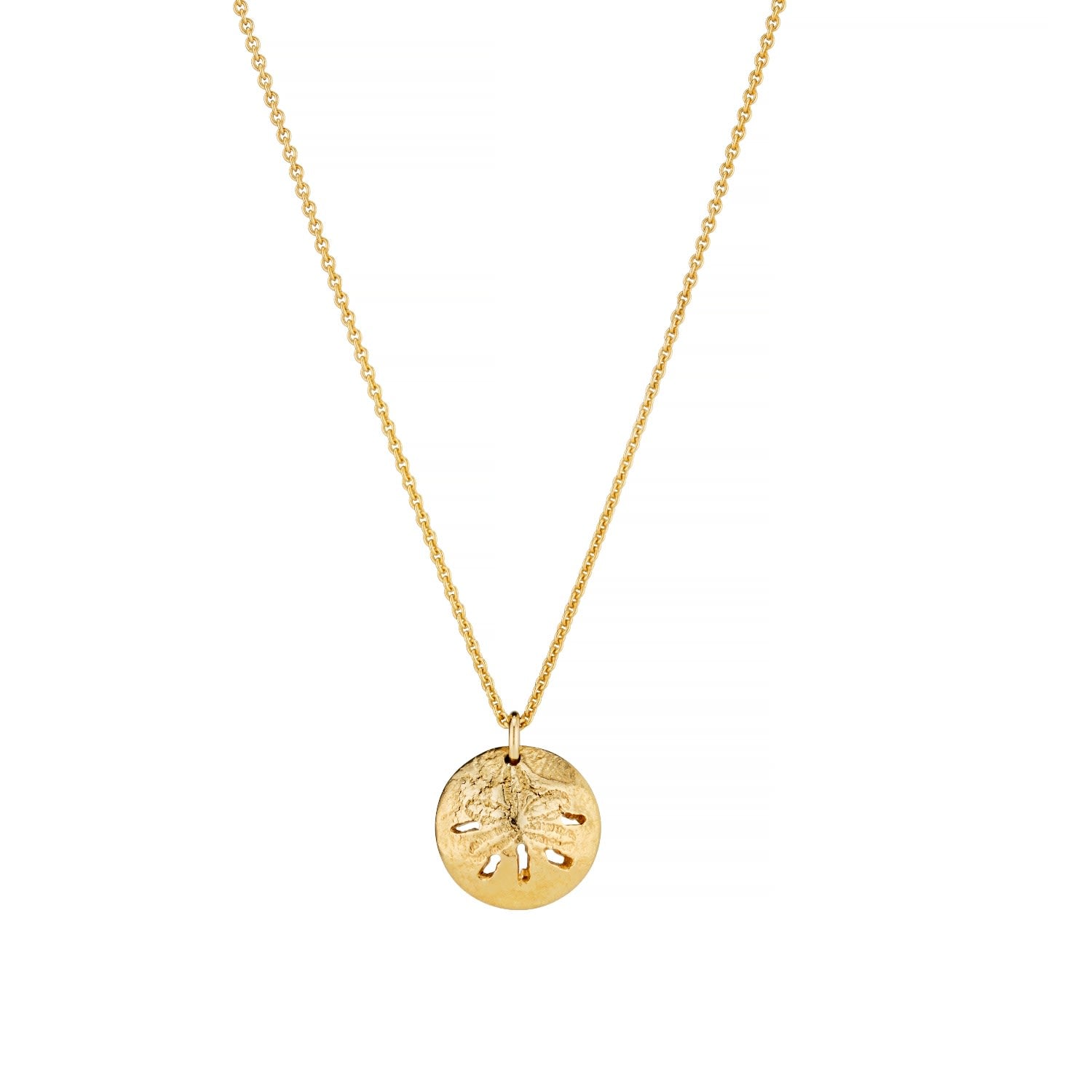 Gold Plated Curved Sand Dollar Necklace