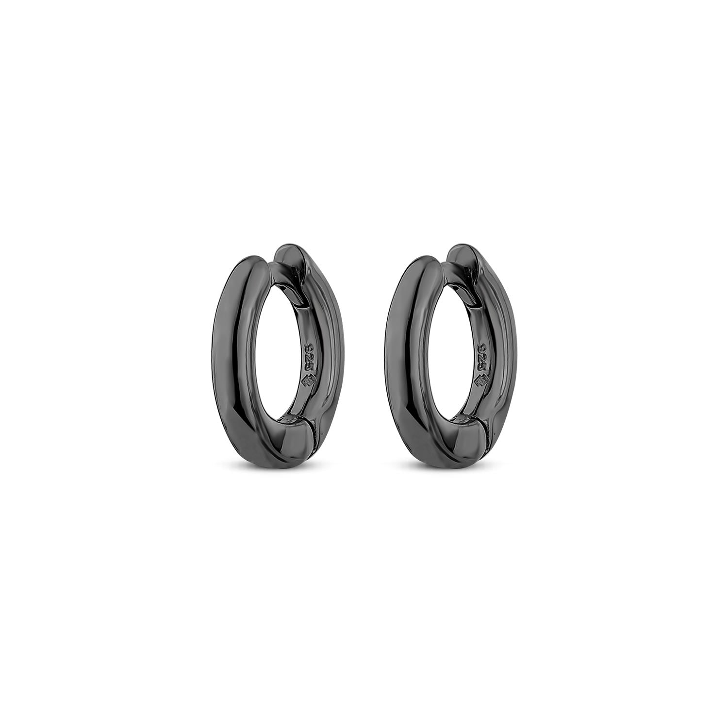 Alchemy Huggie Petite In Black Rhodium