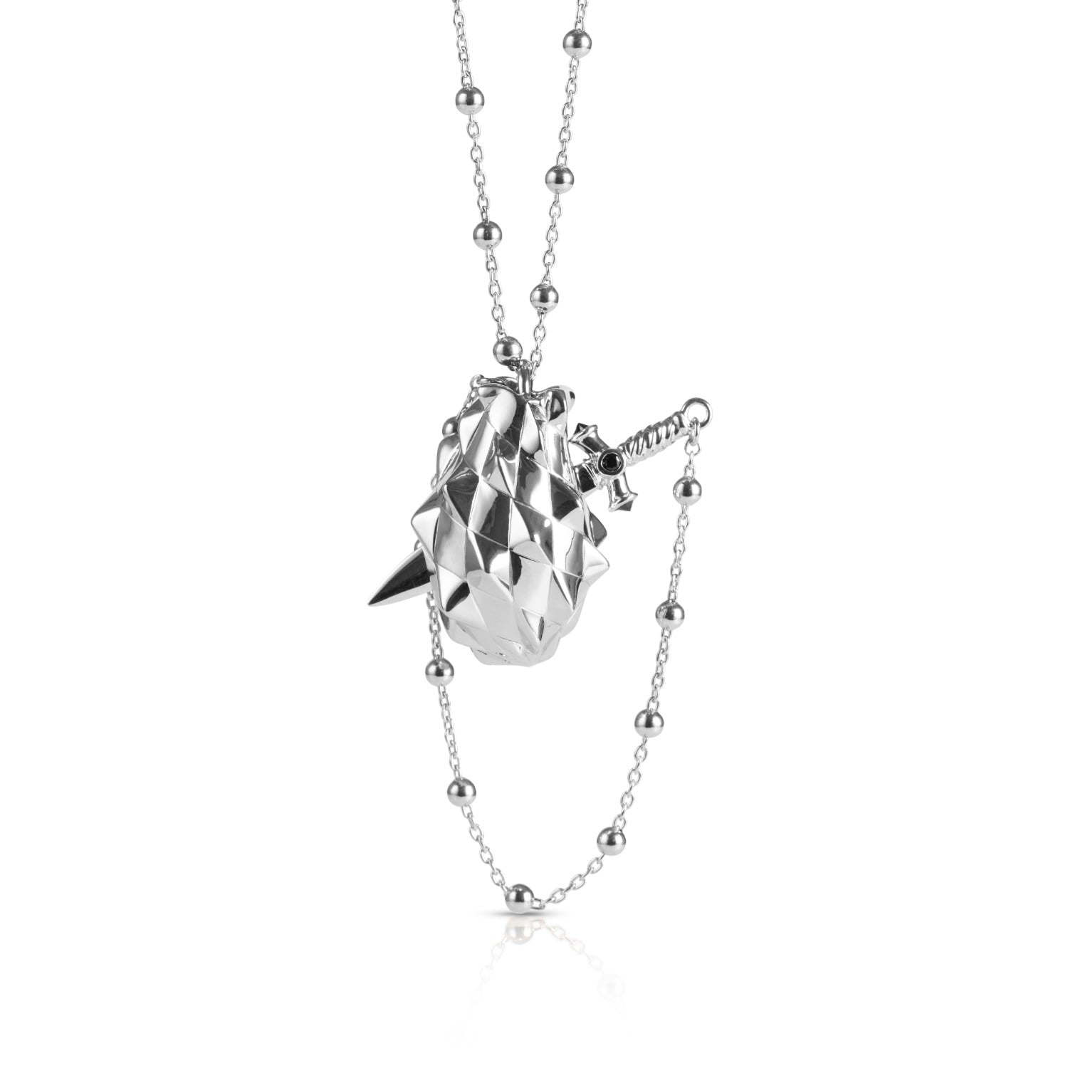 Vampire Heart Pendant Silver