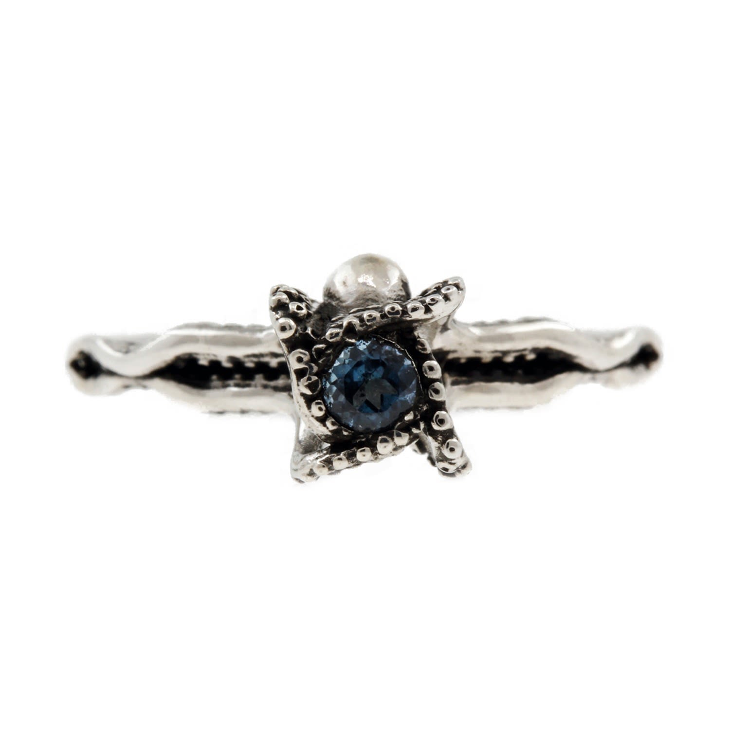 Octopus Blue Topaz Ring - Silver
