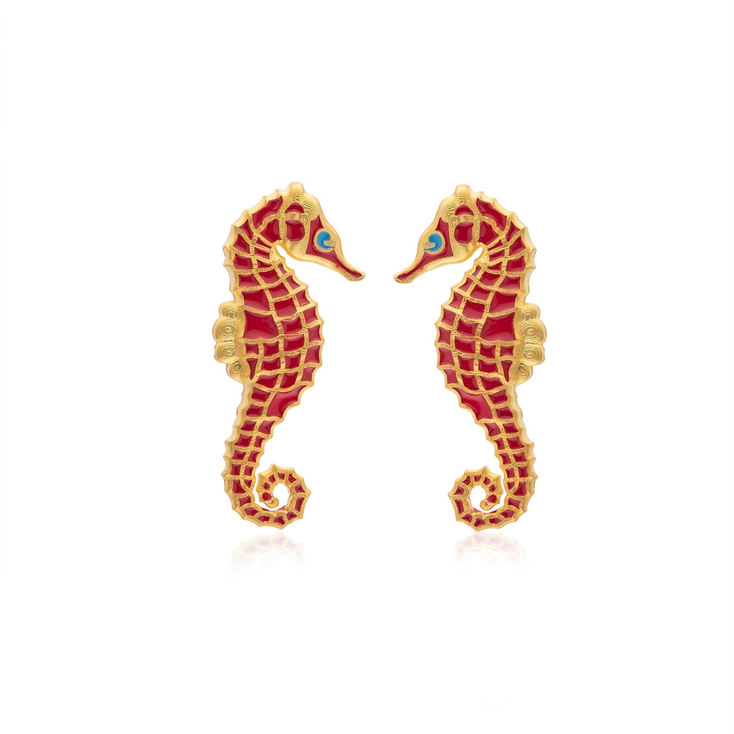 Red Seahorse Earrings