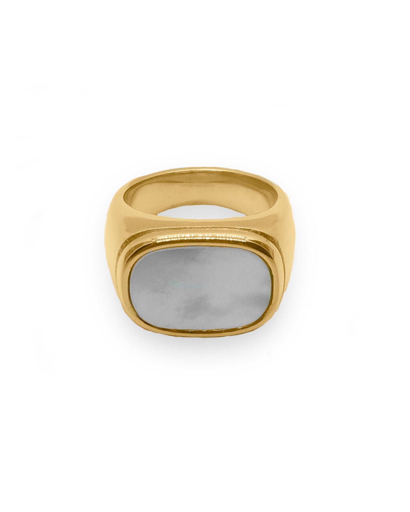 Kai White Shell Signet Ring