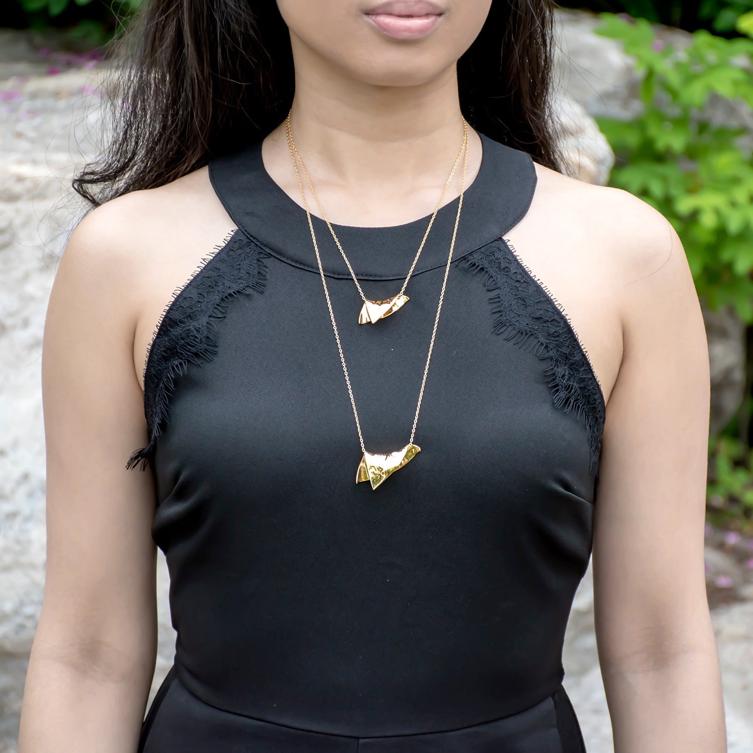 Plié Pendant Draped Triangle Large