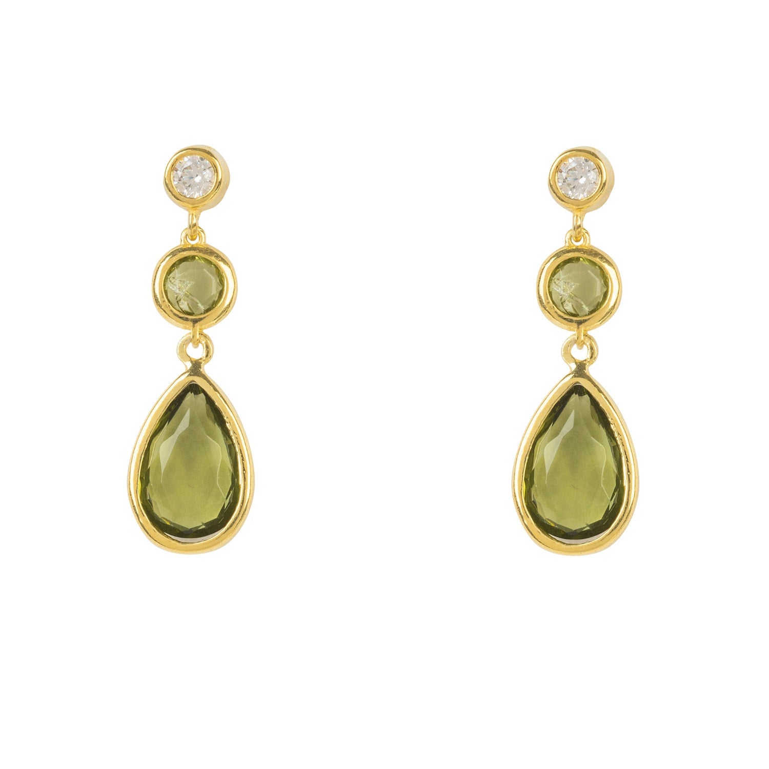 Tuscany Gemstone Drop Earring Gold Peridot