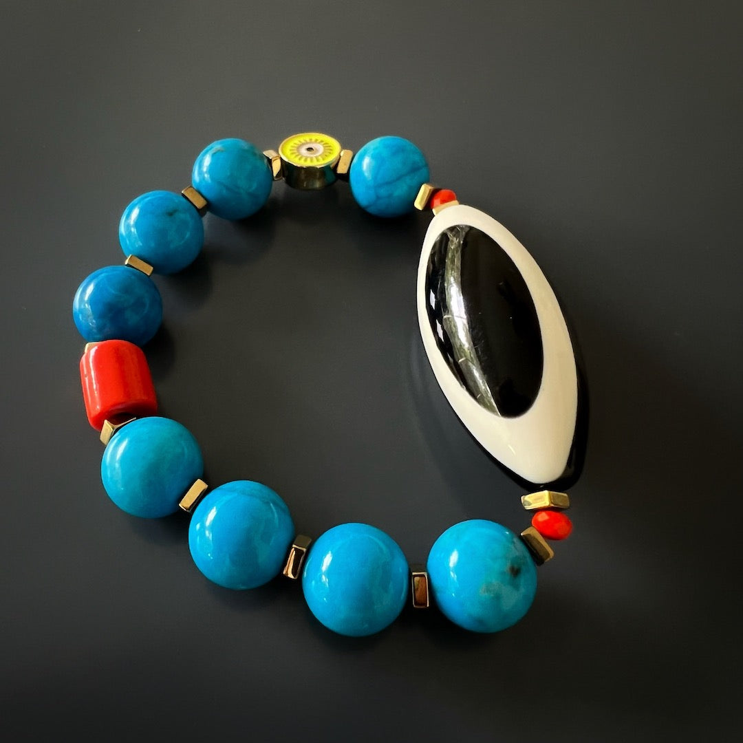 Happiness Turquoise Eye Bracelet - Turquoise