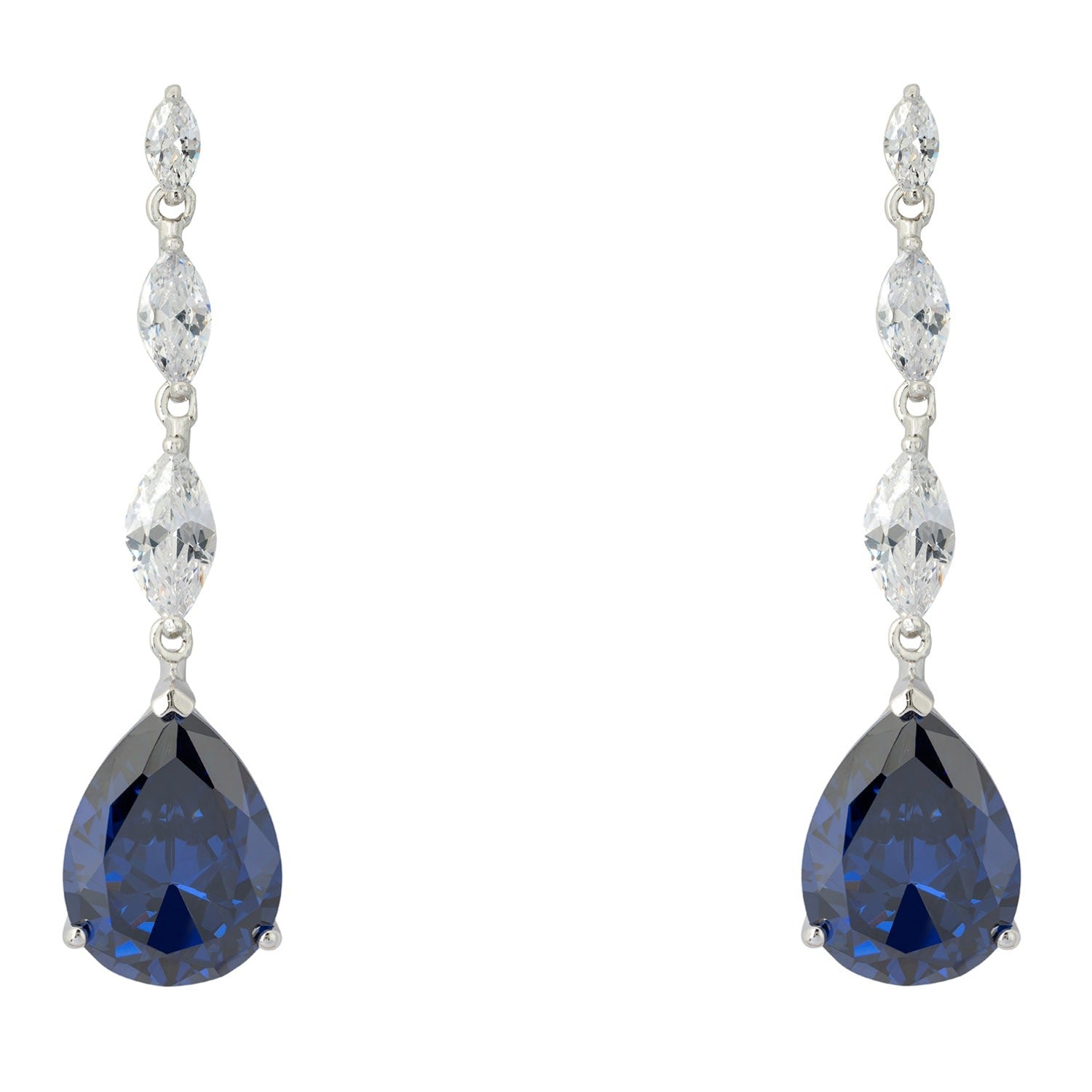Zara Teardrop Tanzanite Gemstone Earrings Silver