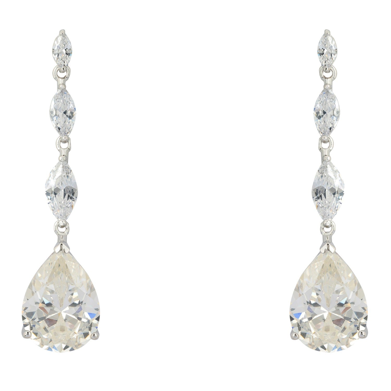 Zara Teardrop Moissanite Gemstone Earrings Silver