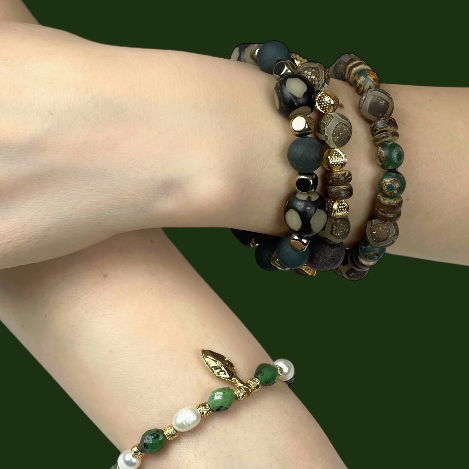 Zaya Tibetan Agate Beaded Bracelet