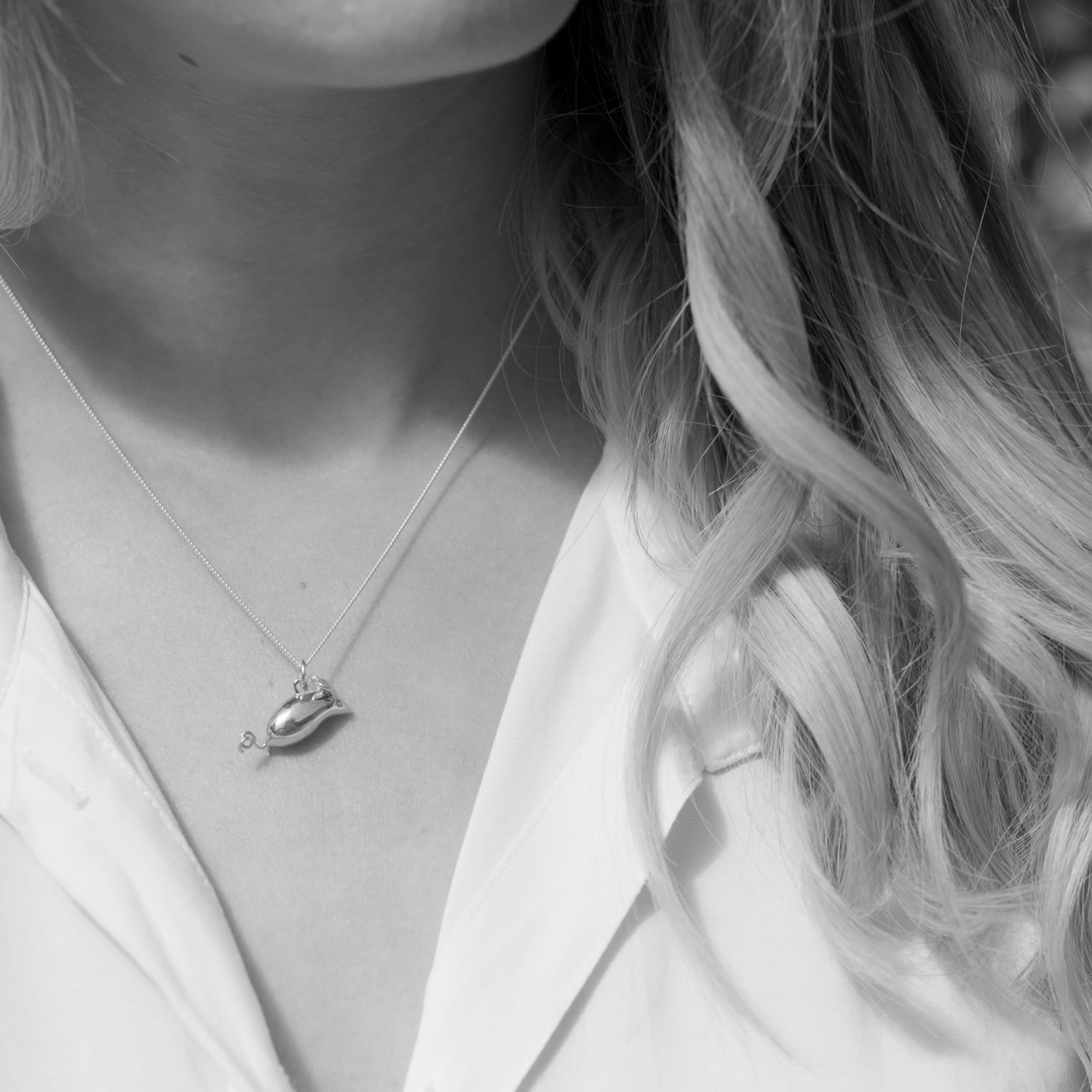 Mouse Pendant Necklace Gold Vermeil