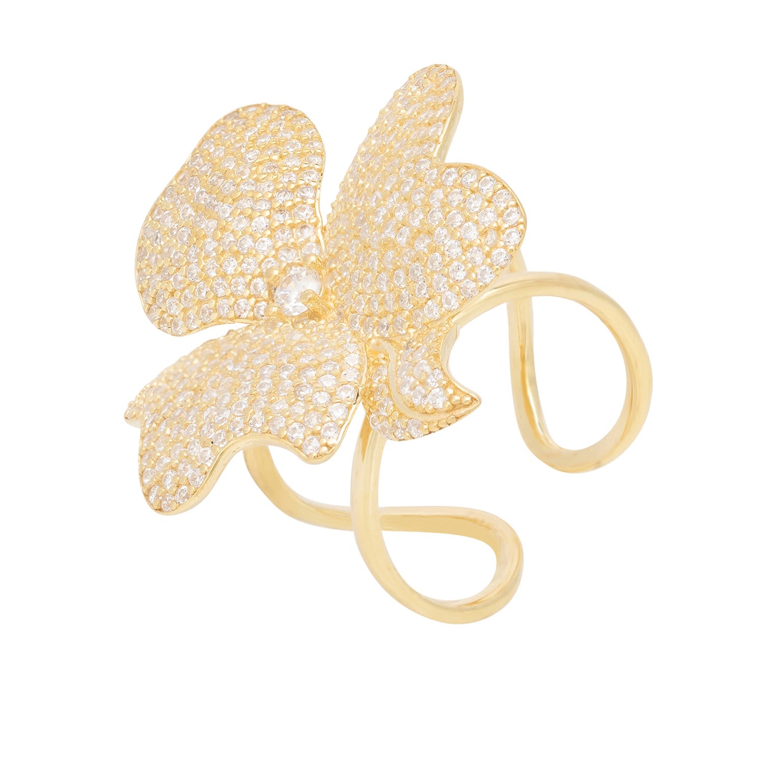 Flower Cocktail Ring Gold