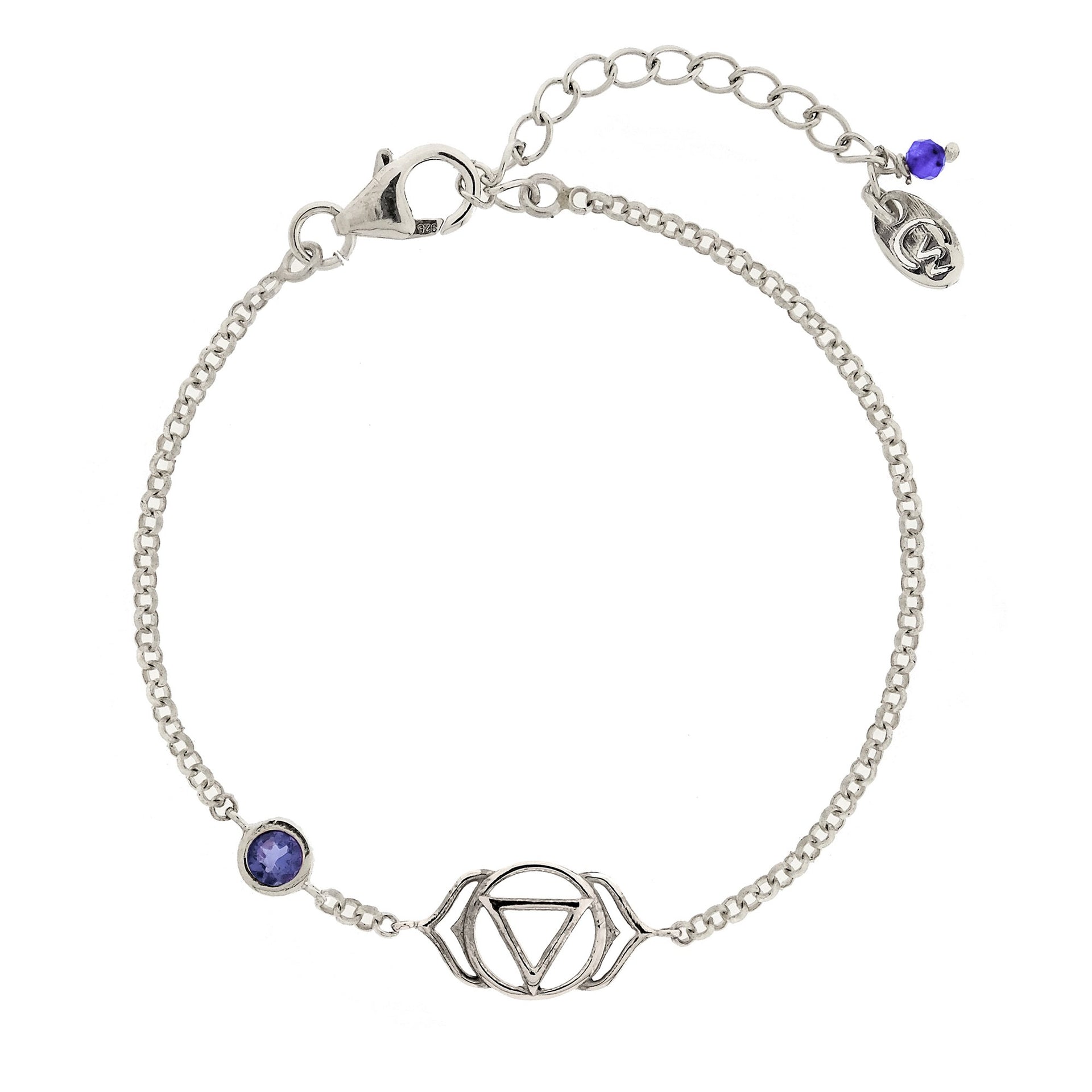 Third Eye Chakra Silver Bracelet - Iolite