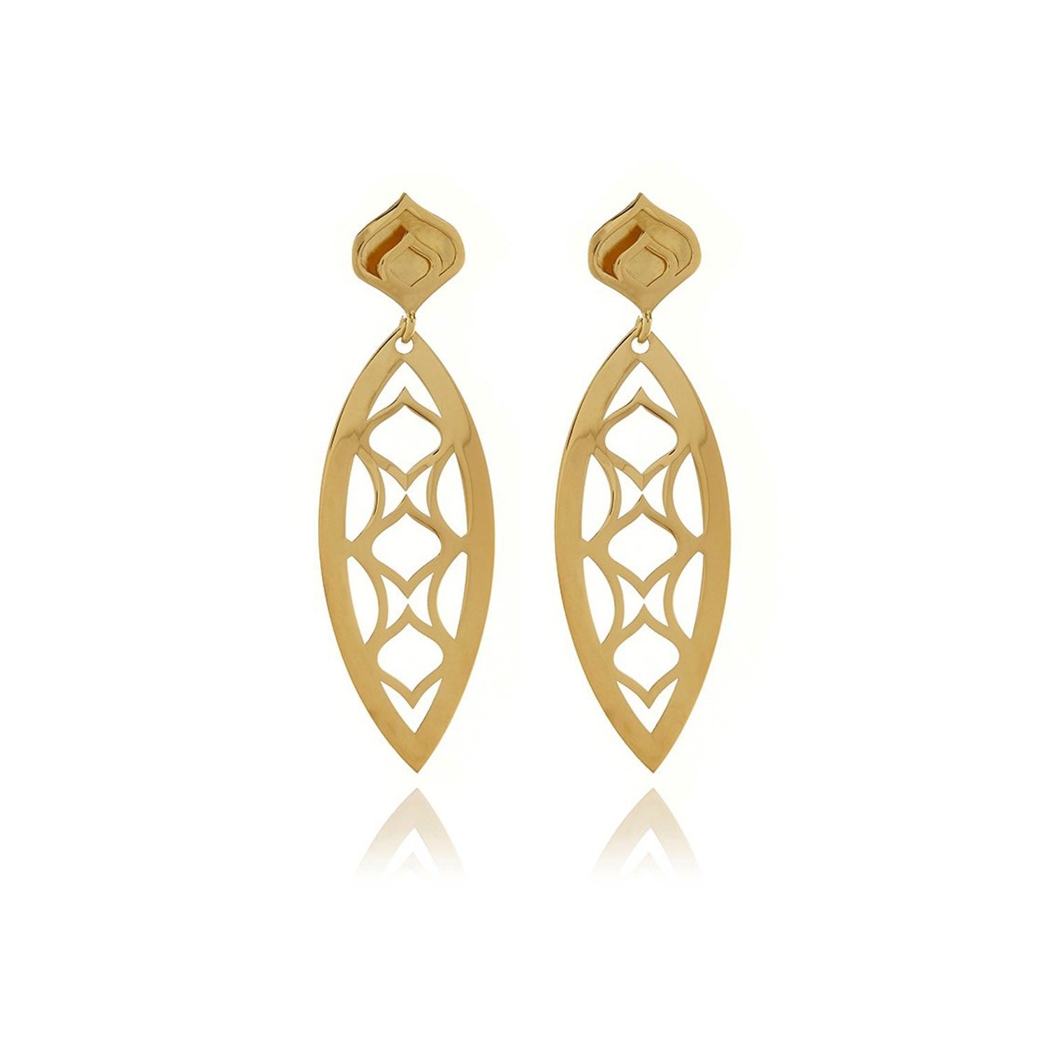 Gold One Leaf Chandelier Line Earring