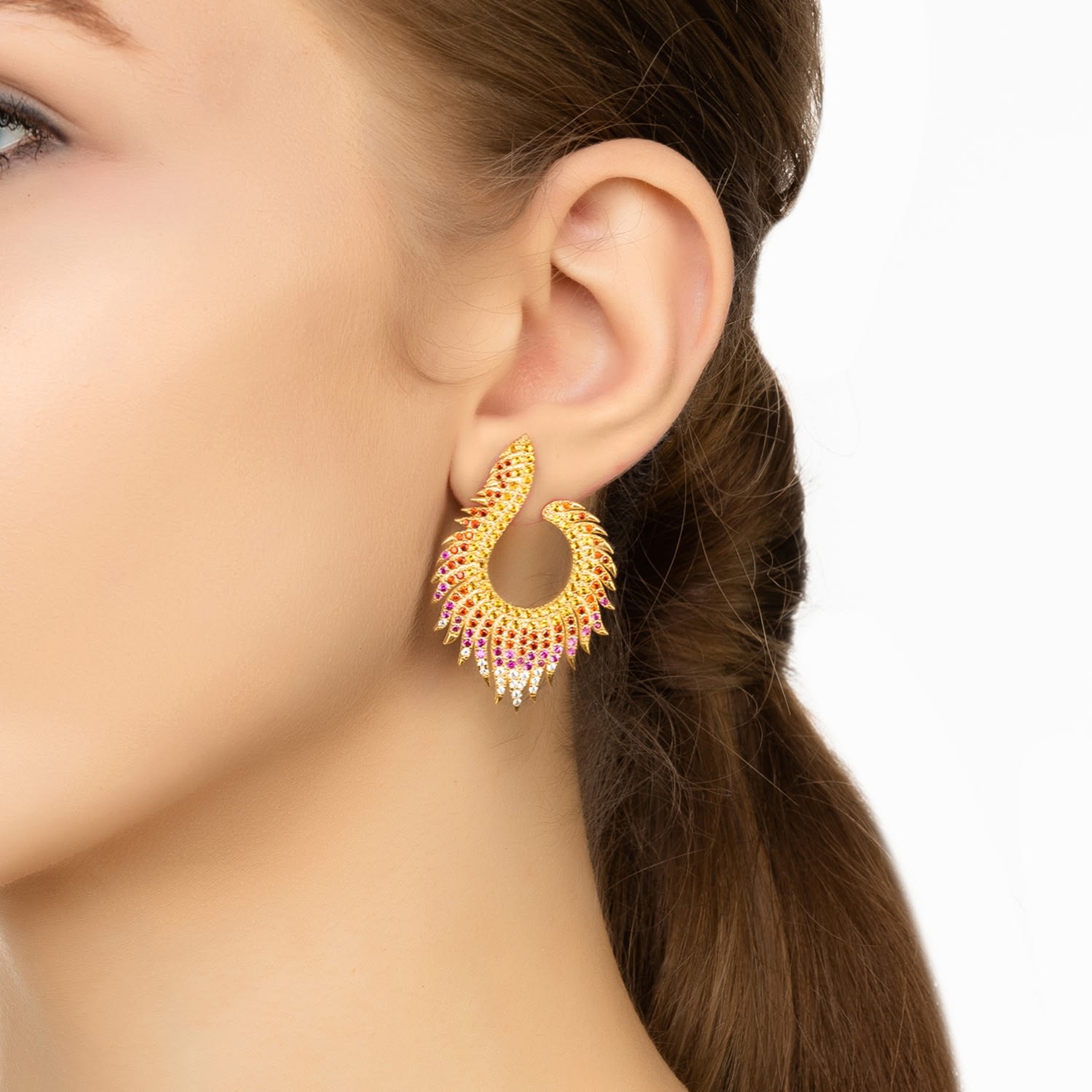 Flame Earrings Golden Fire Gold