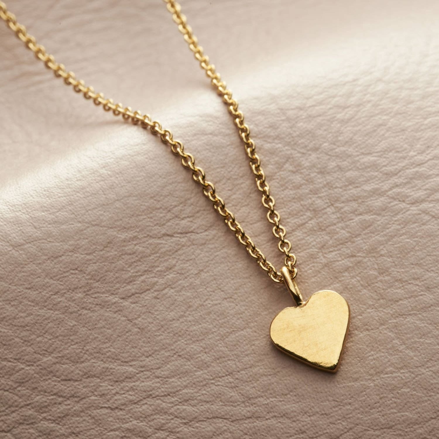 Yellow Gold Plated Mini Heart Charm Necklace