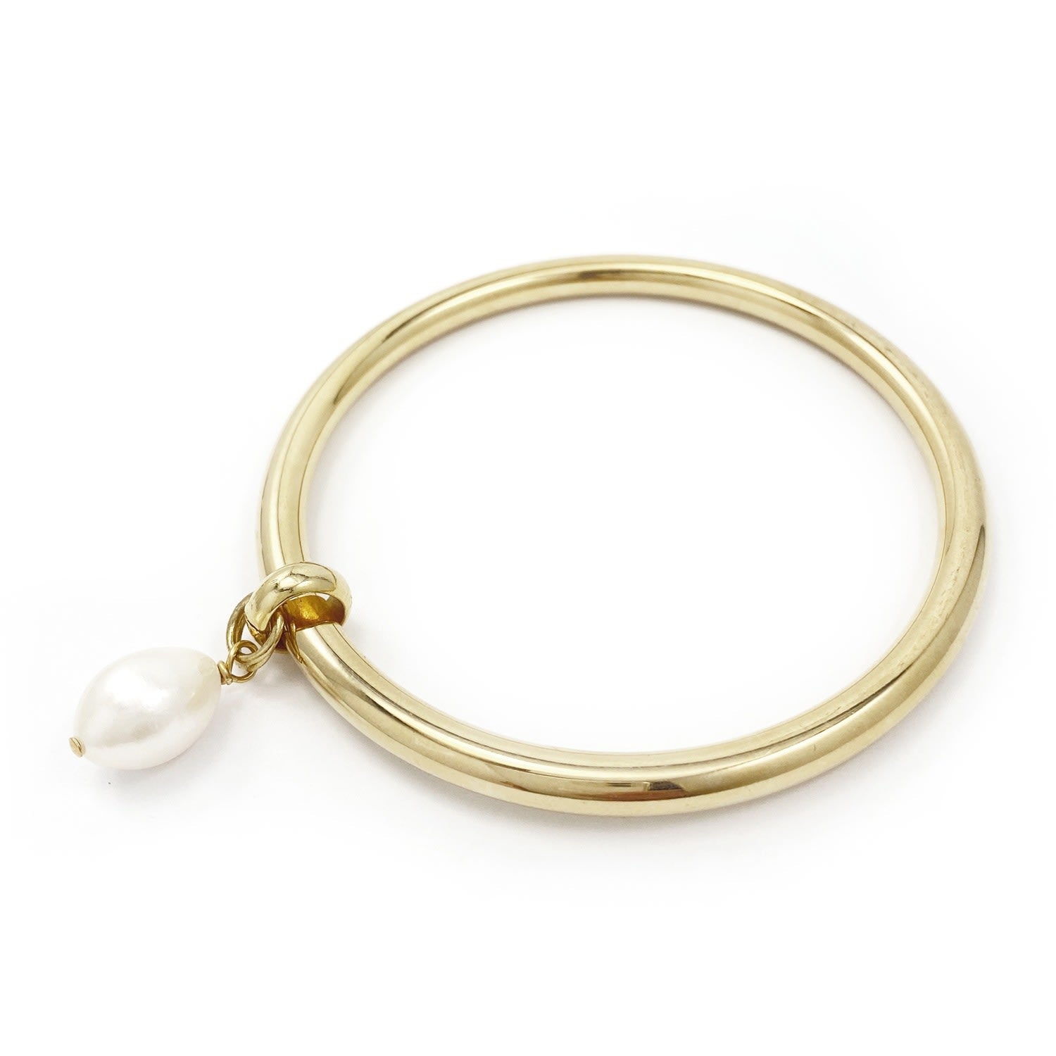 Pearl Drop Bangle Gold