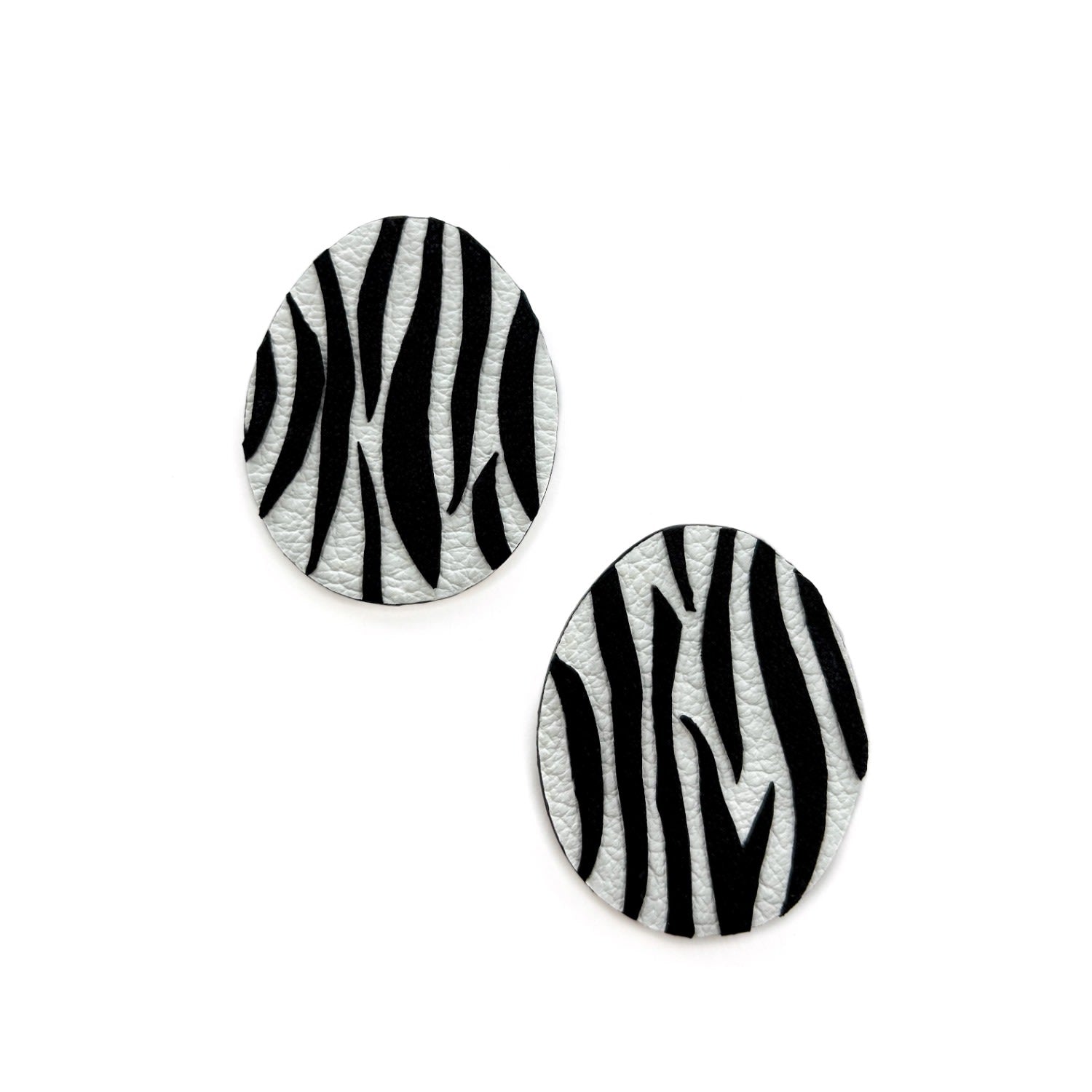 Zebra Pattern Leather Earrings