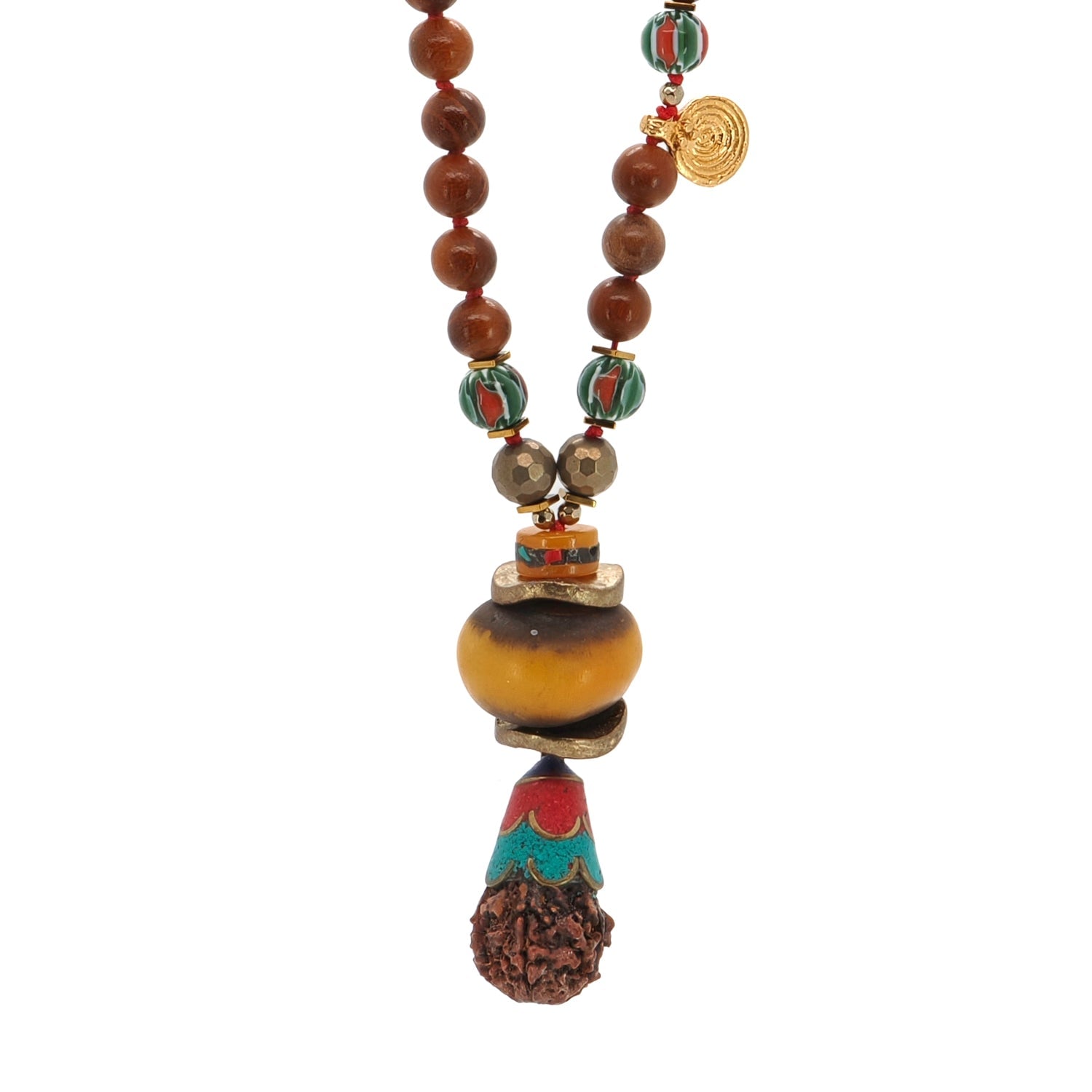 Zen Harmony Meditation Beaded Necklace - Brown -