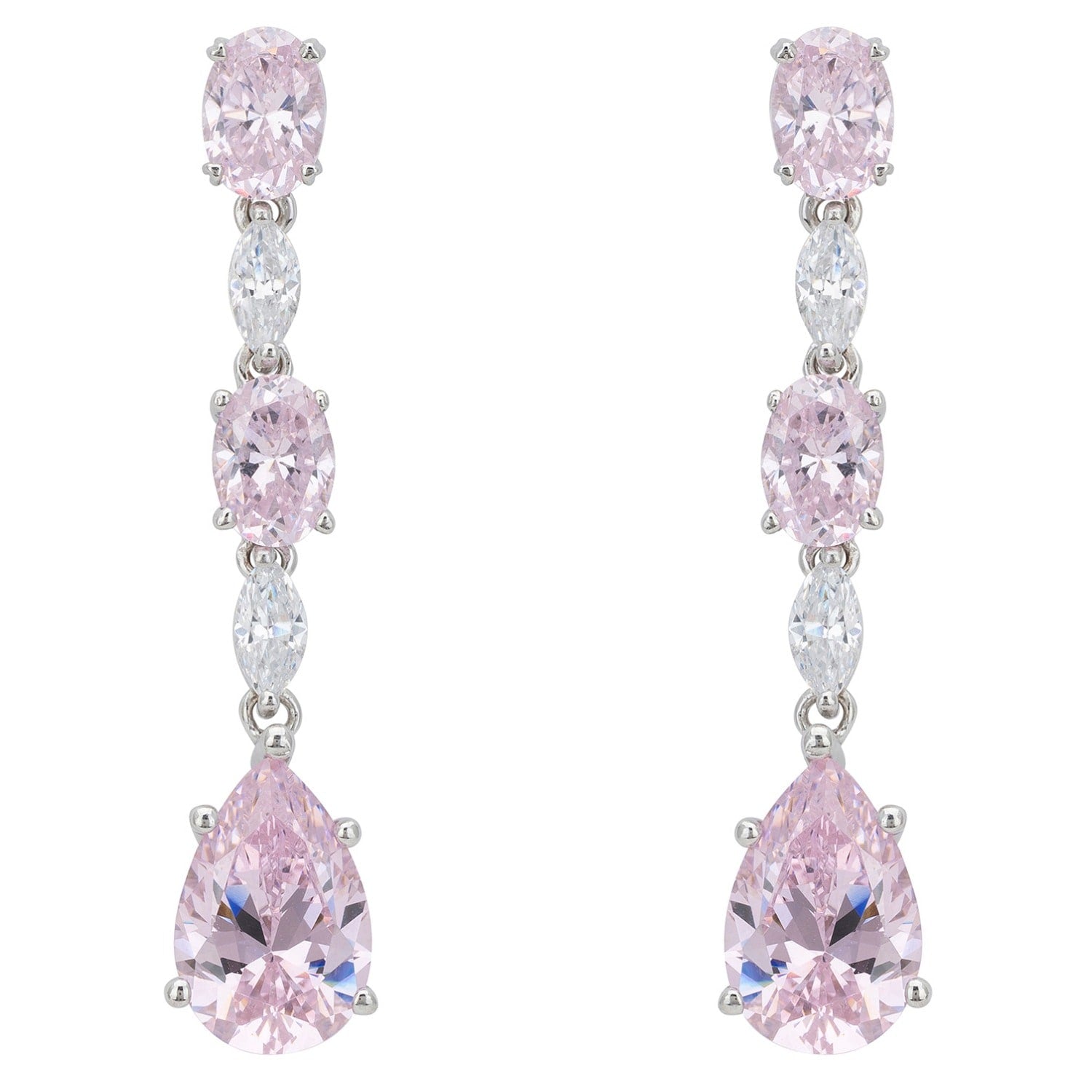Zendaya Drop Earrings Morganite Silver
