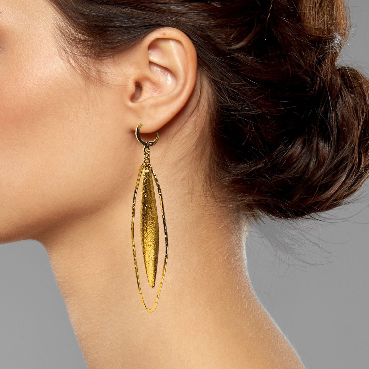 Zeppelin Hailey Gold Leverback Earrings