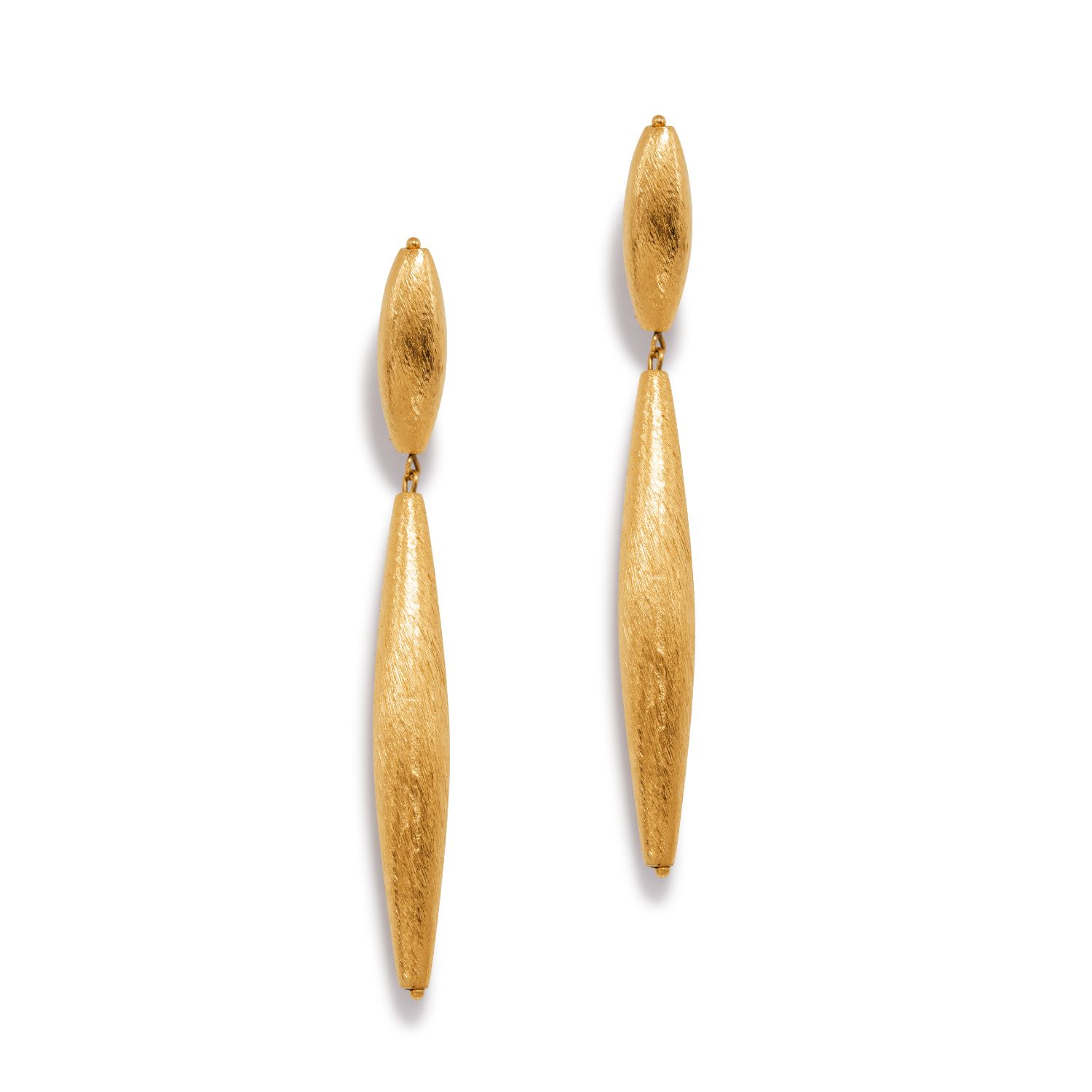 Zeppelin Isla Two Drop Gold Earrings