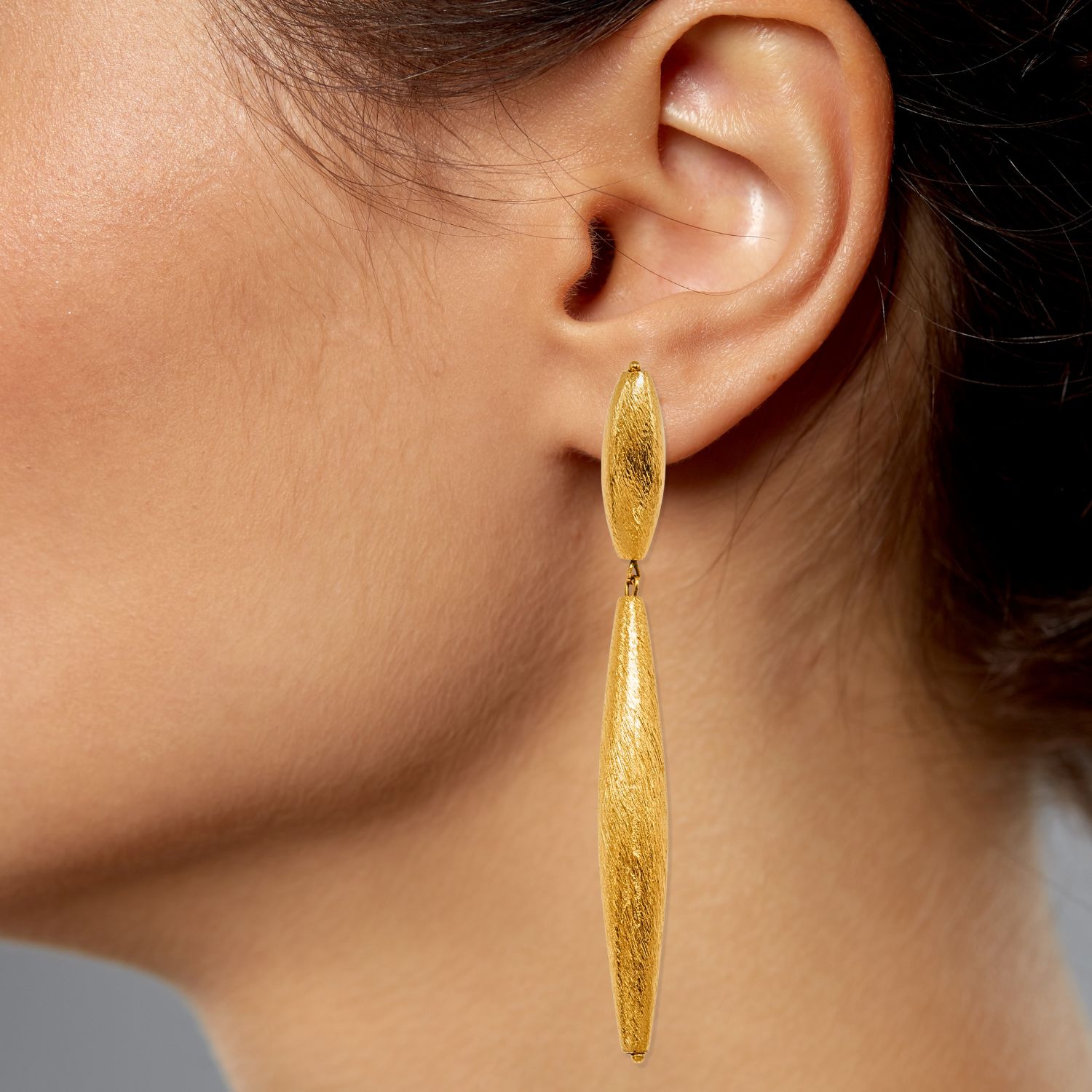 Zeppelin Isla Two Drop Gold Earrings