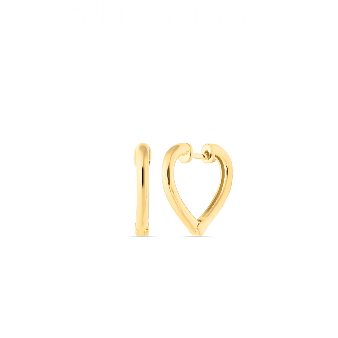 Sterling Silver Heart Hoop Earring - Gold