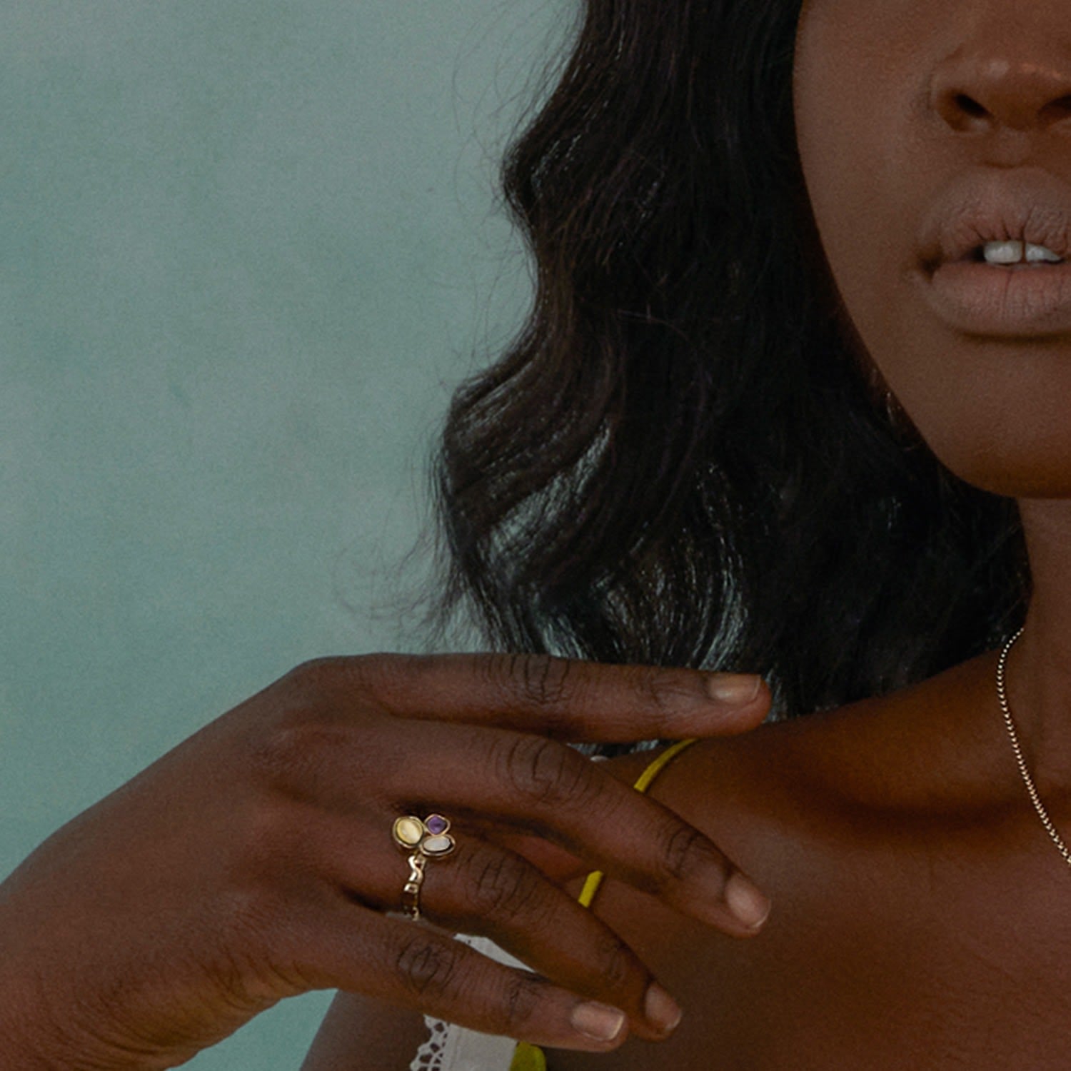 Cosmo 18Kt Gold-Plated Multicolor Ring