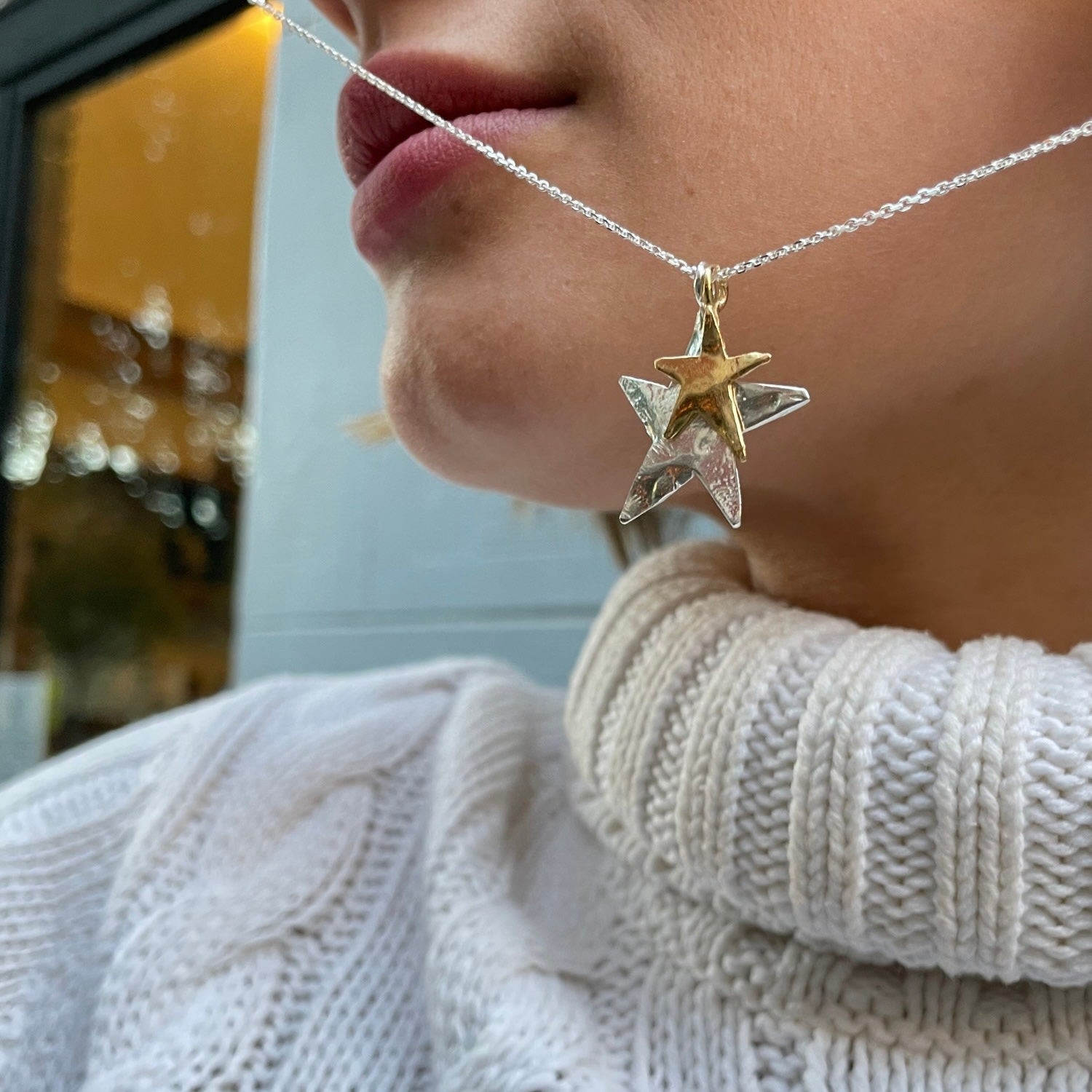 Ziggy Double Star Charm Necklace